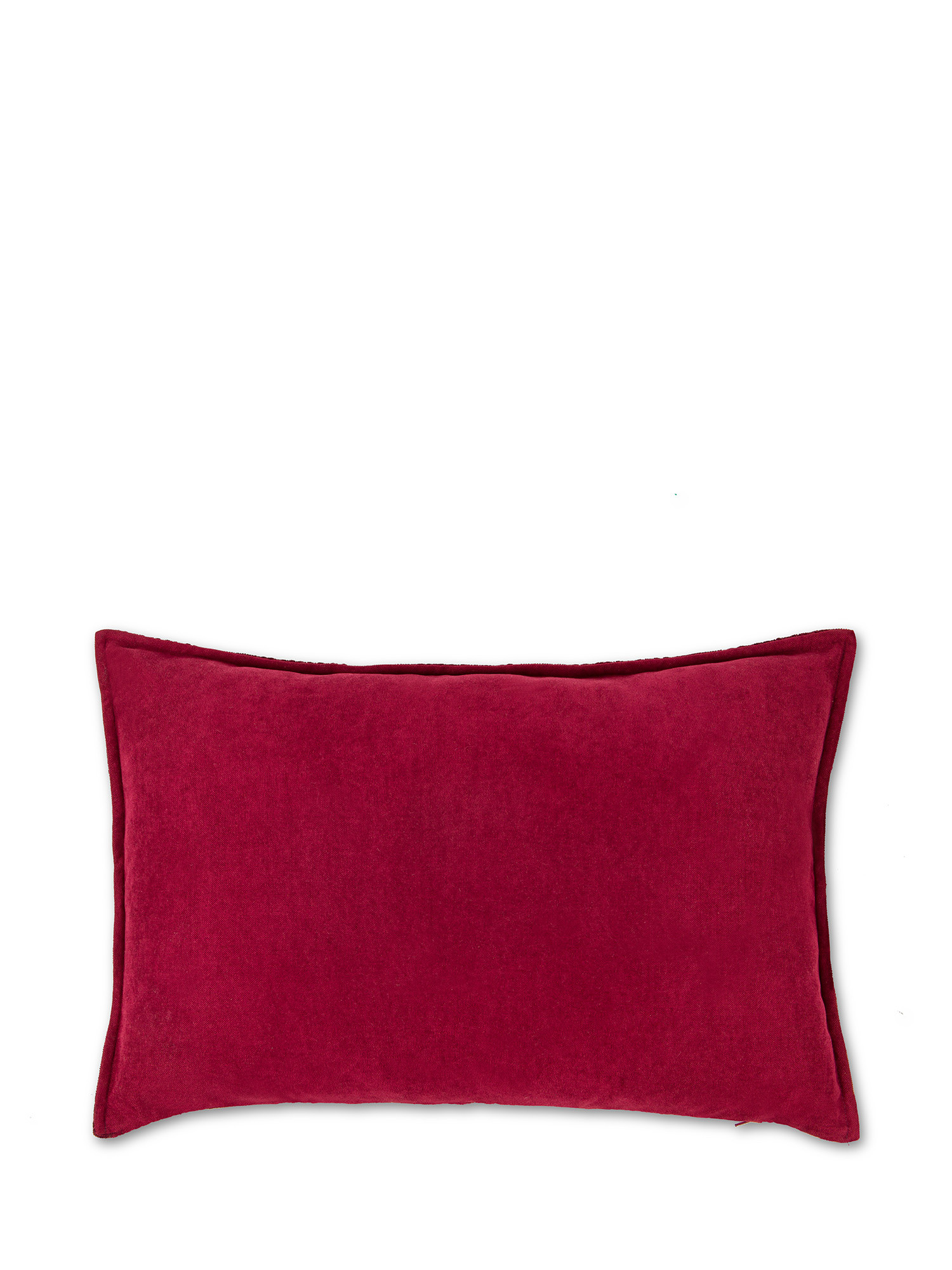 Cuscino in velluto jacquard 35x55cm, Rosso scuro, large image number 1