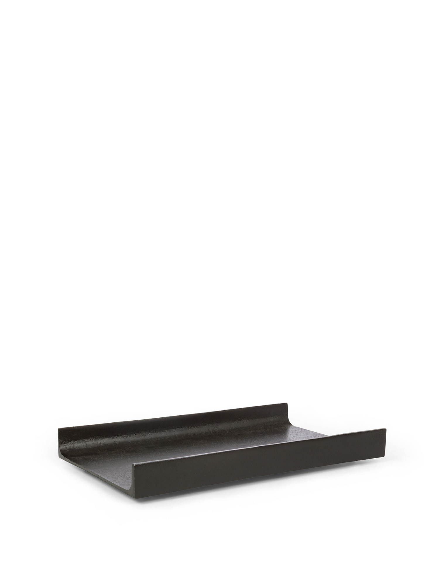 Decorative tray in die-cast aluminium, Black, large image number 0