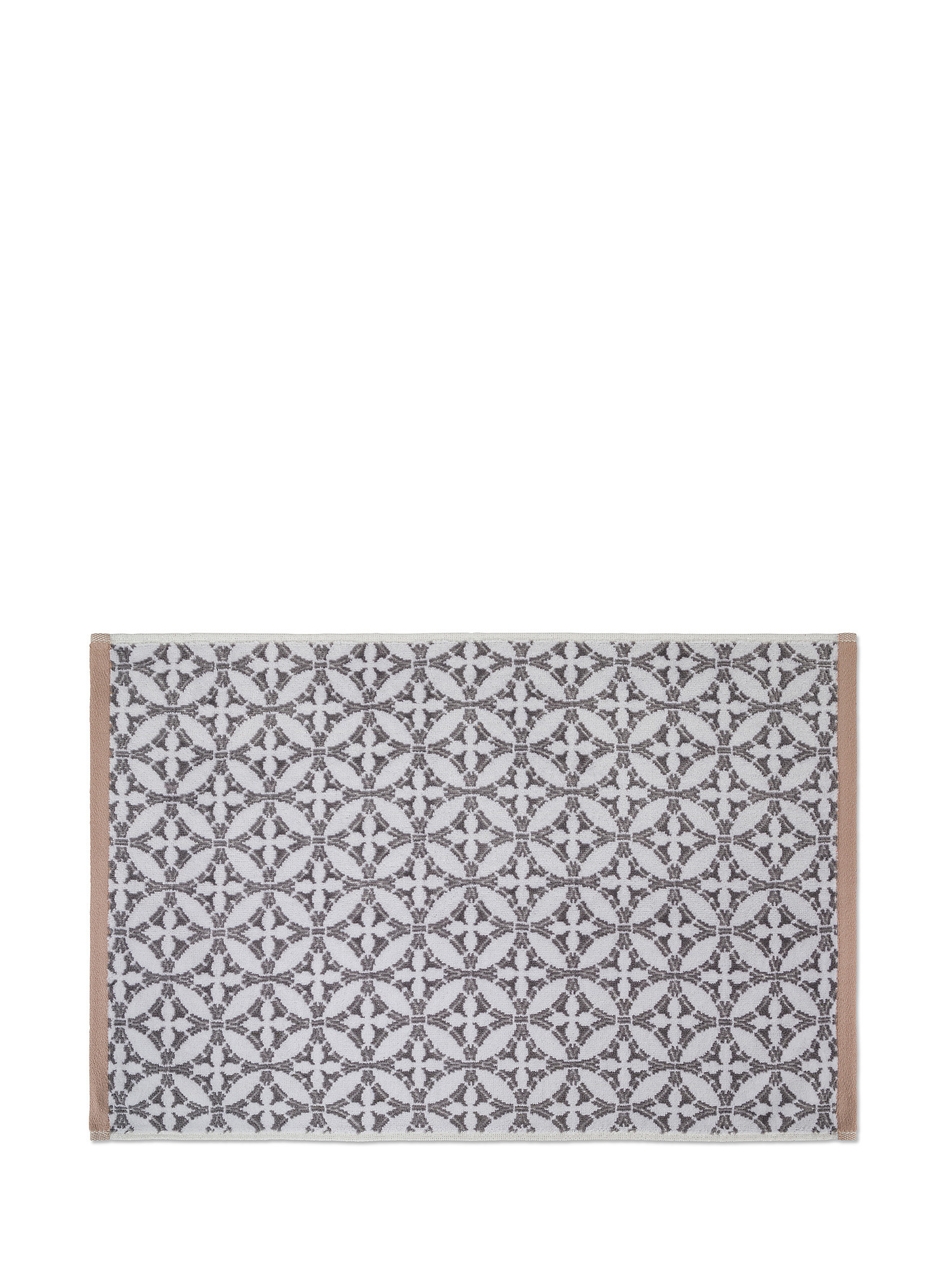 Portofino cotton velor towel with geometric pattern, White / Grey, large image number 1