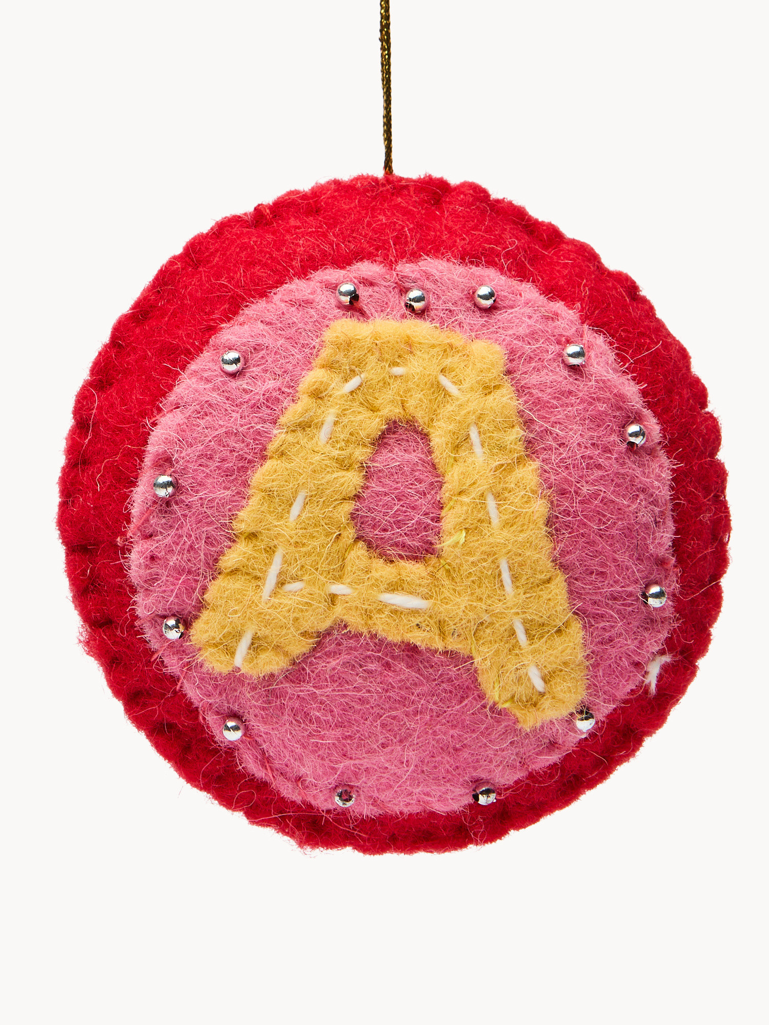 Pallina in feltro lettera A, Verde, large image number 1