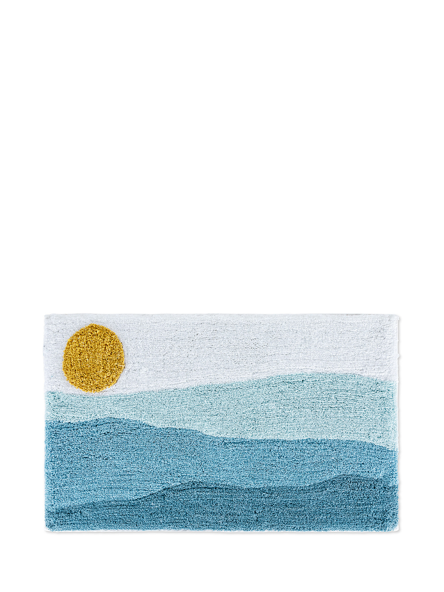 Tappeto bagno cotone motivo alba, Azzurro, large image number 0