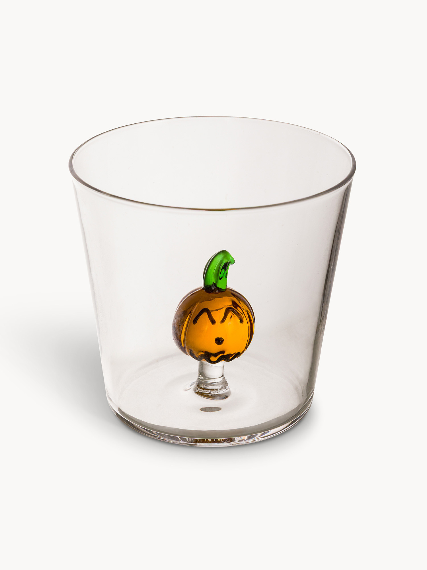 Bicchiere in vetro borosilicato dettaglio zucca, Trasparente, large image number 1