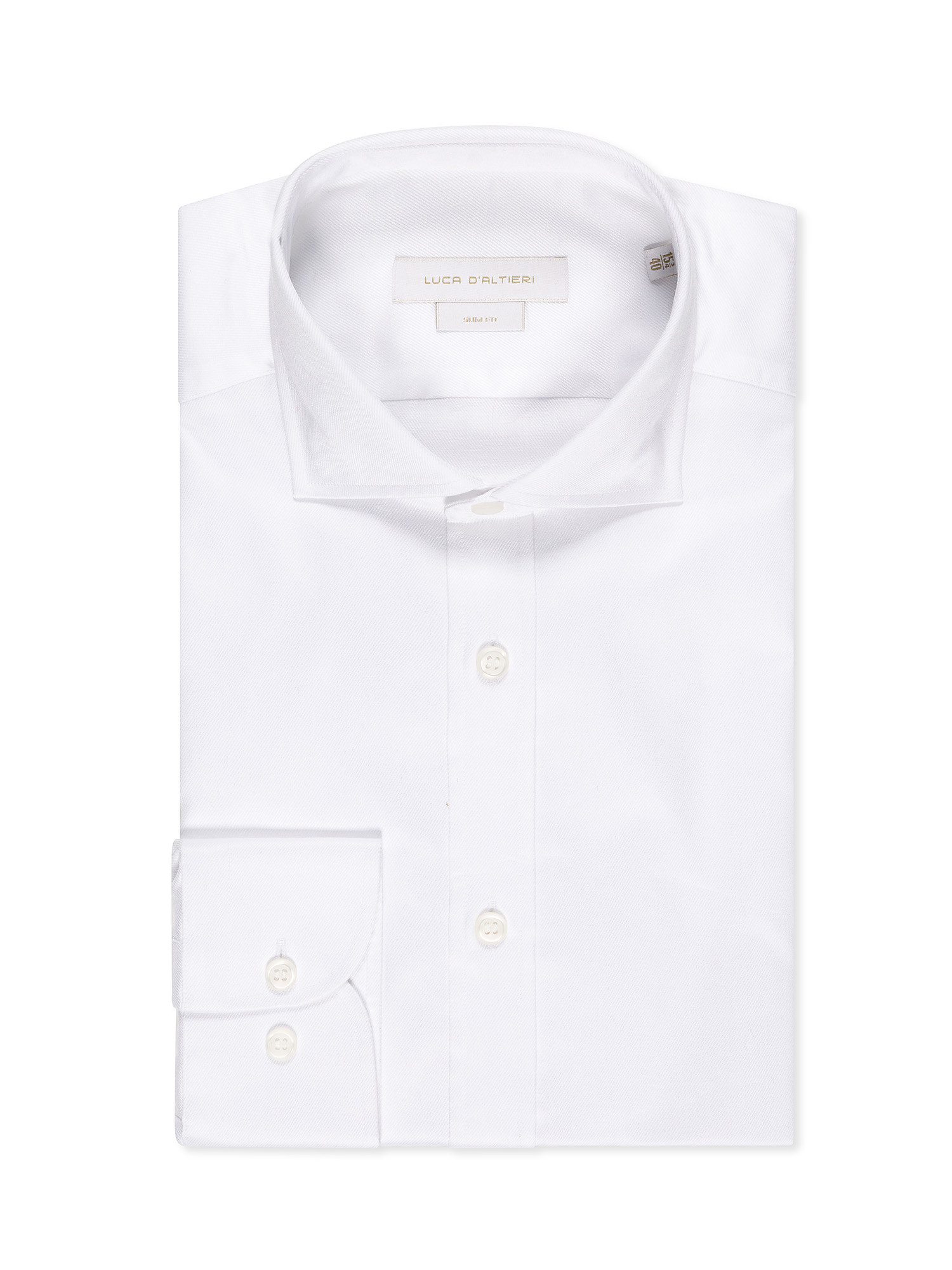 Camicia slim fit in puro cotone, Bianco, large image number 0