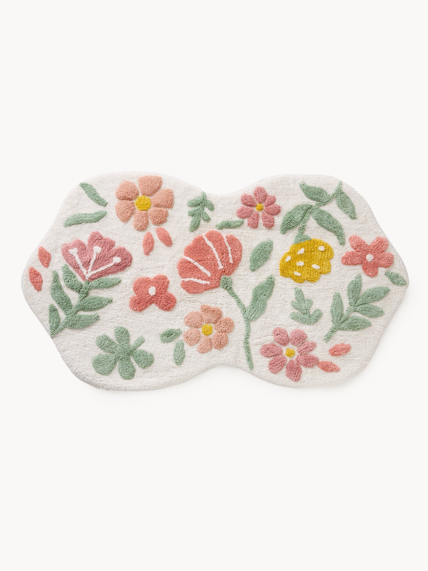 Shaped tufted cotton bath mat, Multicolor, large image number 0