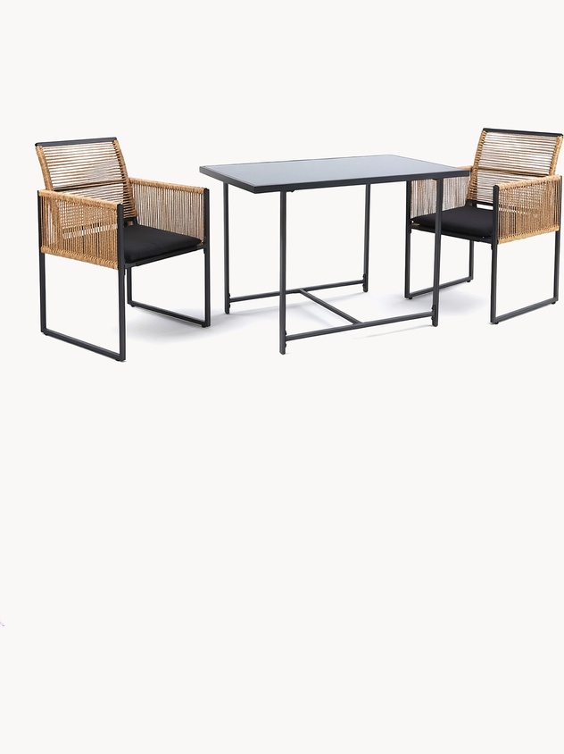 Set of 2 armchairs and dining table