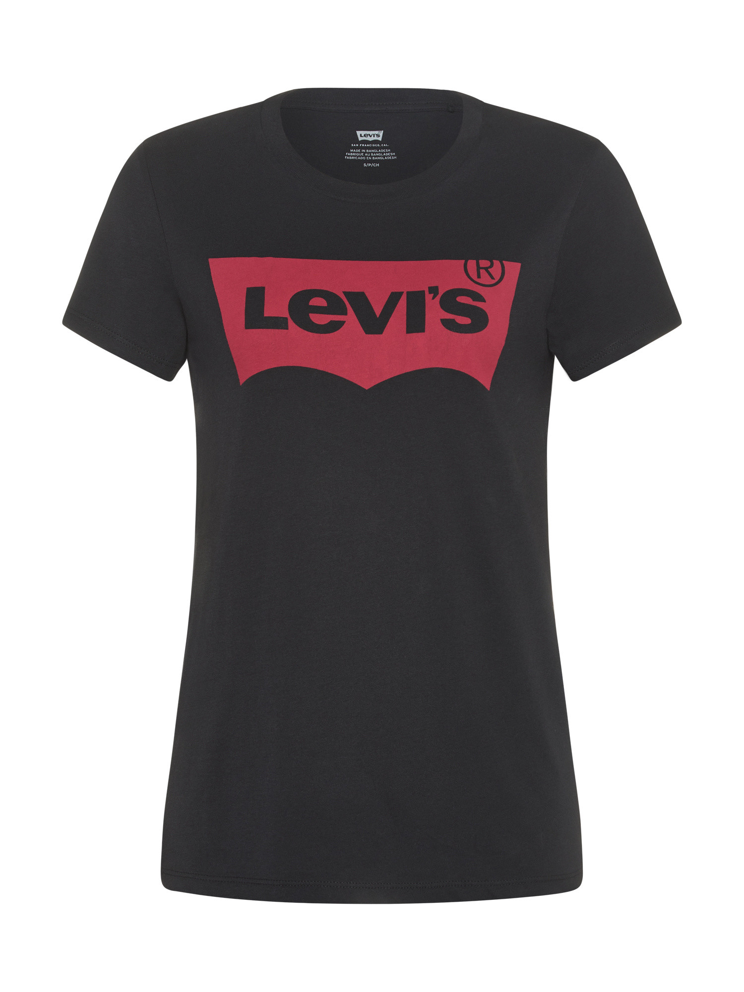 Levi's - T-shirt in cotone con stampa logo, Nero, large image number 0