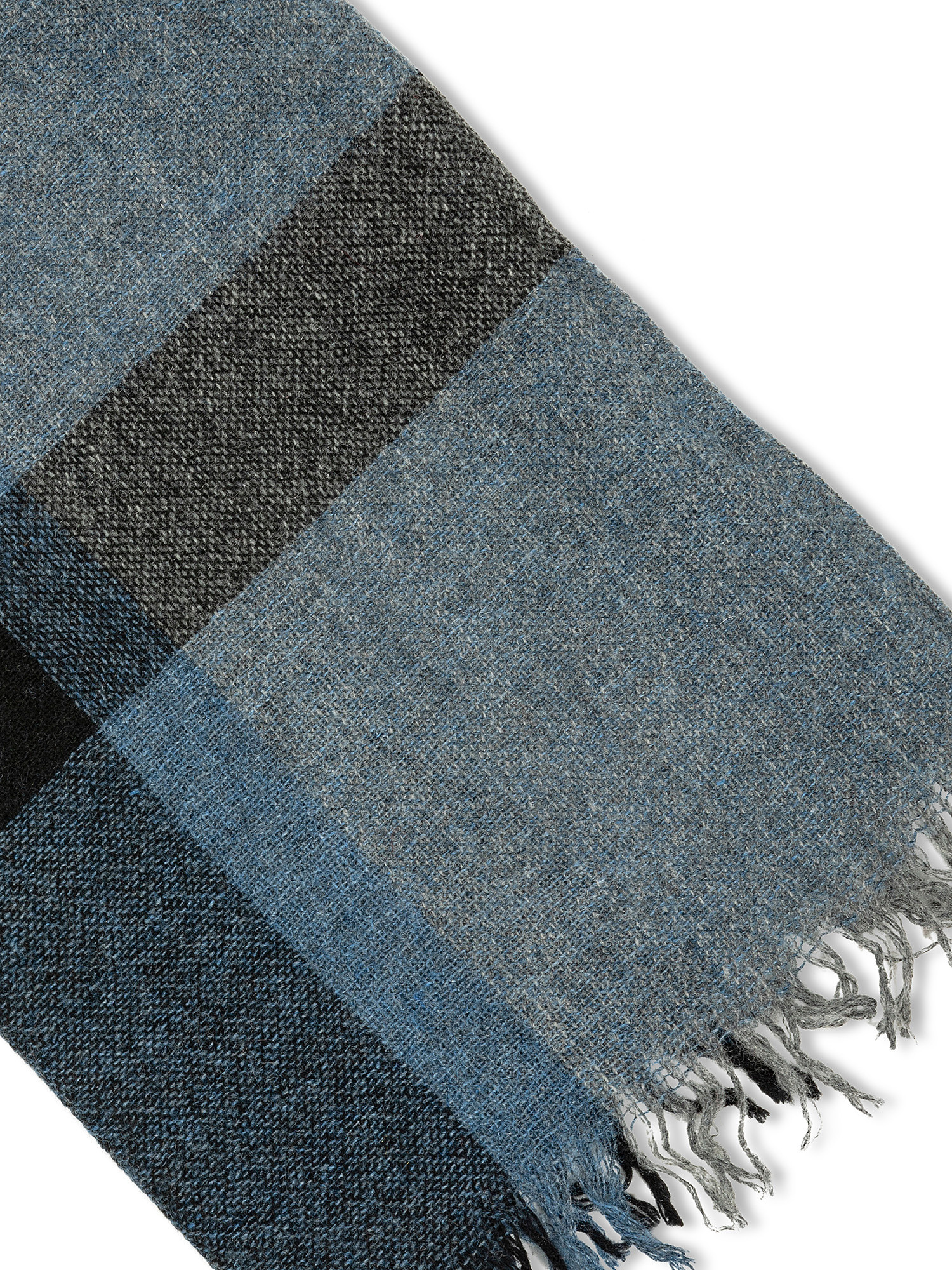 Checked wool blend scarf, Light Blue, large image number 1