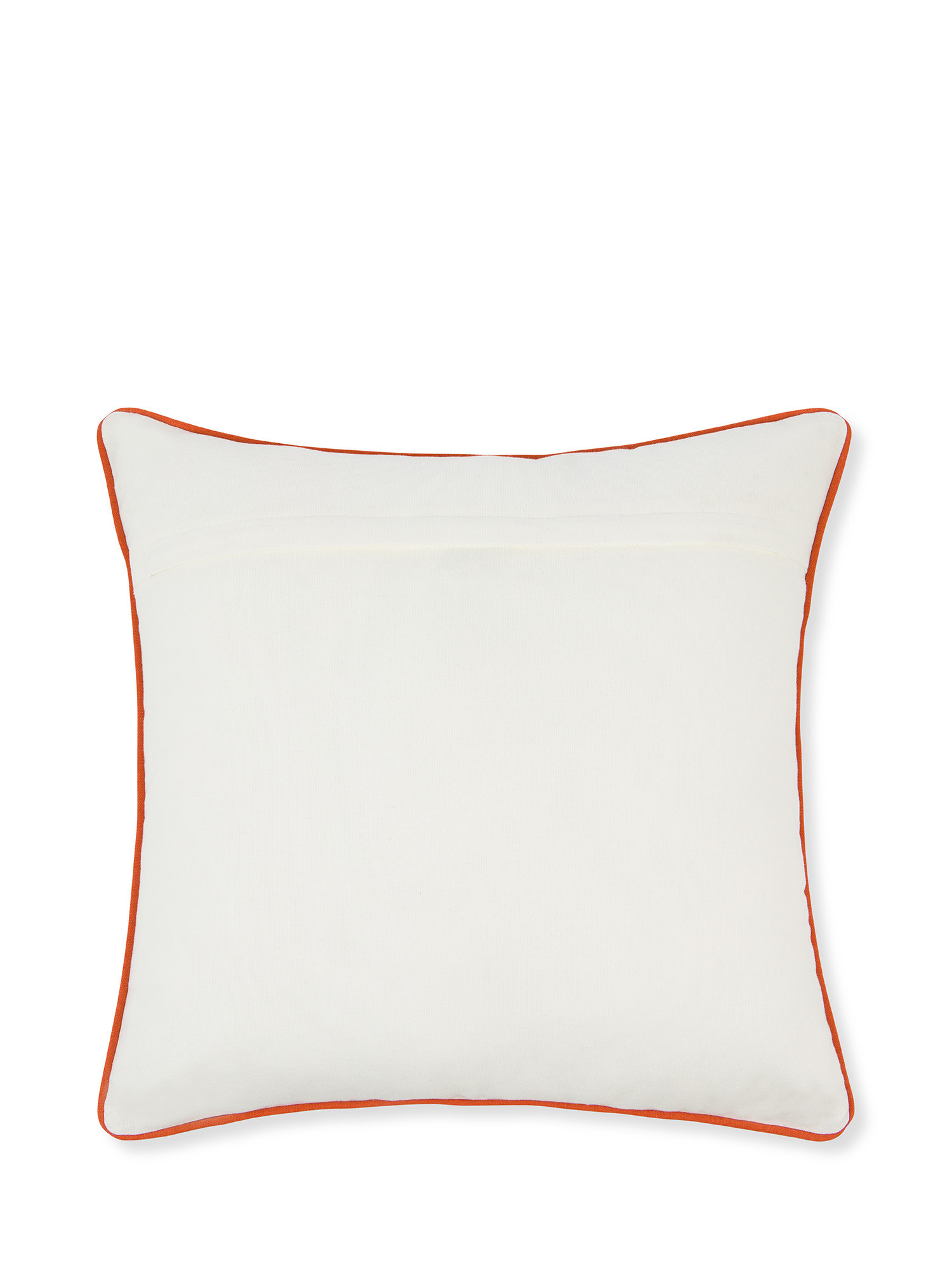 Embroidered cushion with geometric pattern and applications 45x45cm, Orange, large image number 1