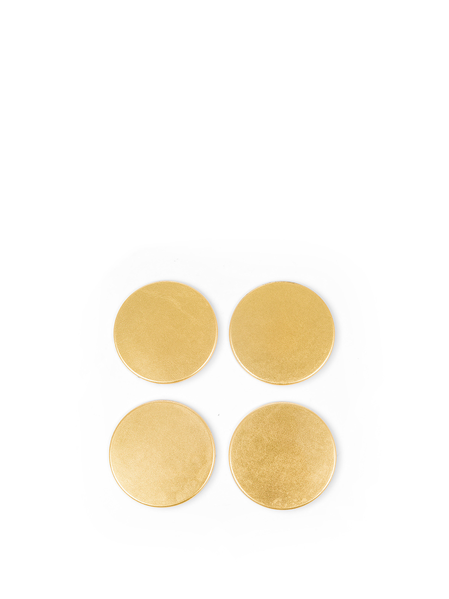 Set of 4 solid color PVC coasters, Gold, large image number 0