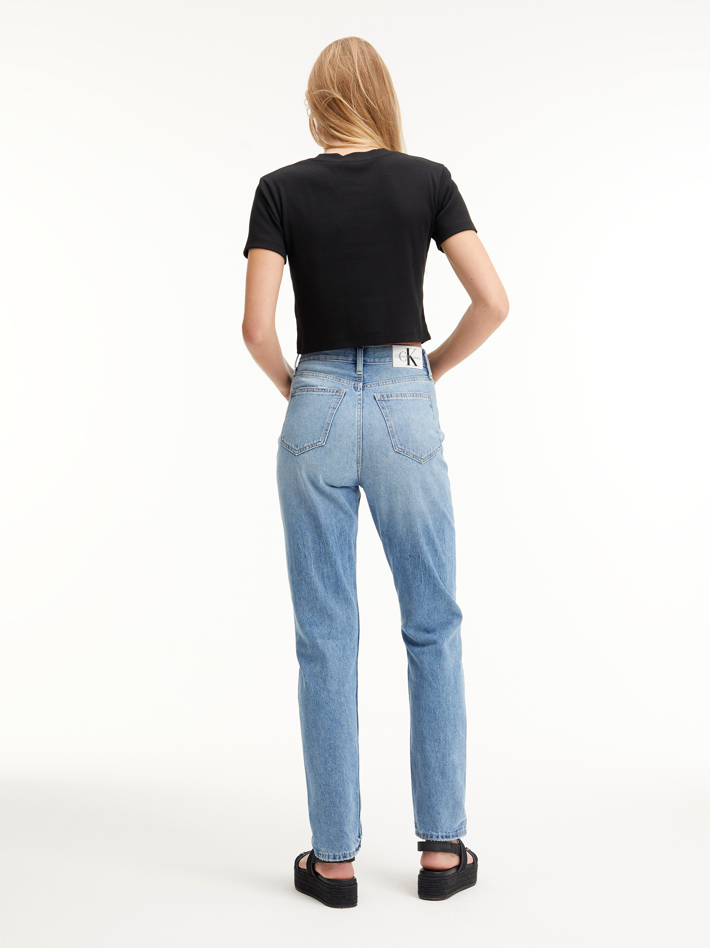 Calvin Klein Jeans -Slim fit five pocket jeans, Denim, large image number 4