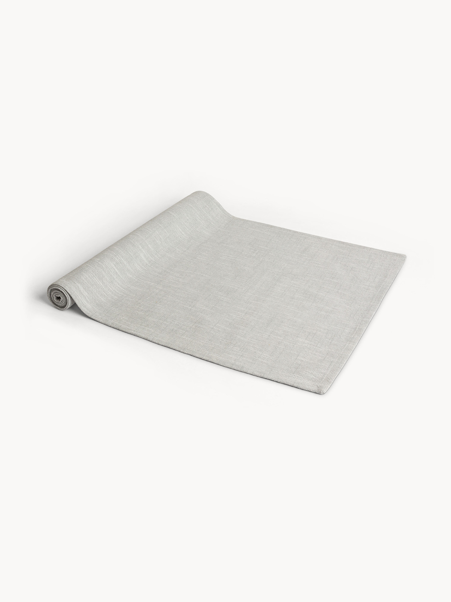Solid Cotton Slub Table Runner, Grey, large image number 0