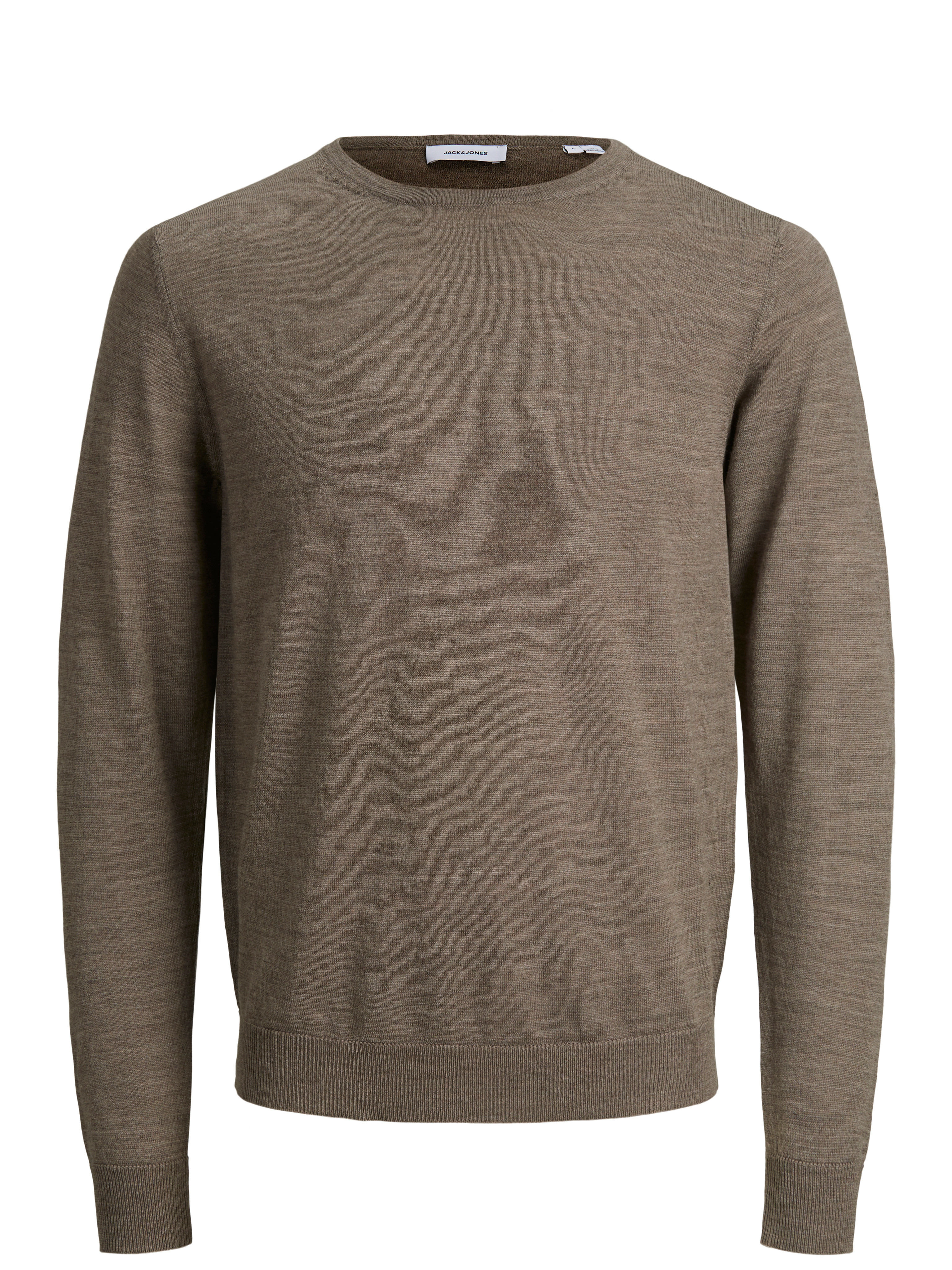 Men's knitted merino wool pullover, Beige, large image number 0