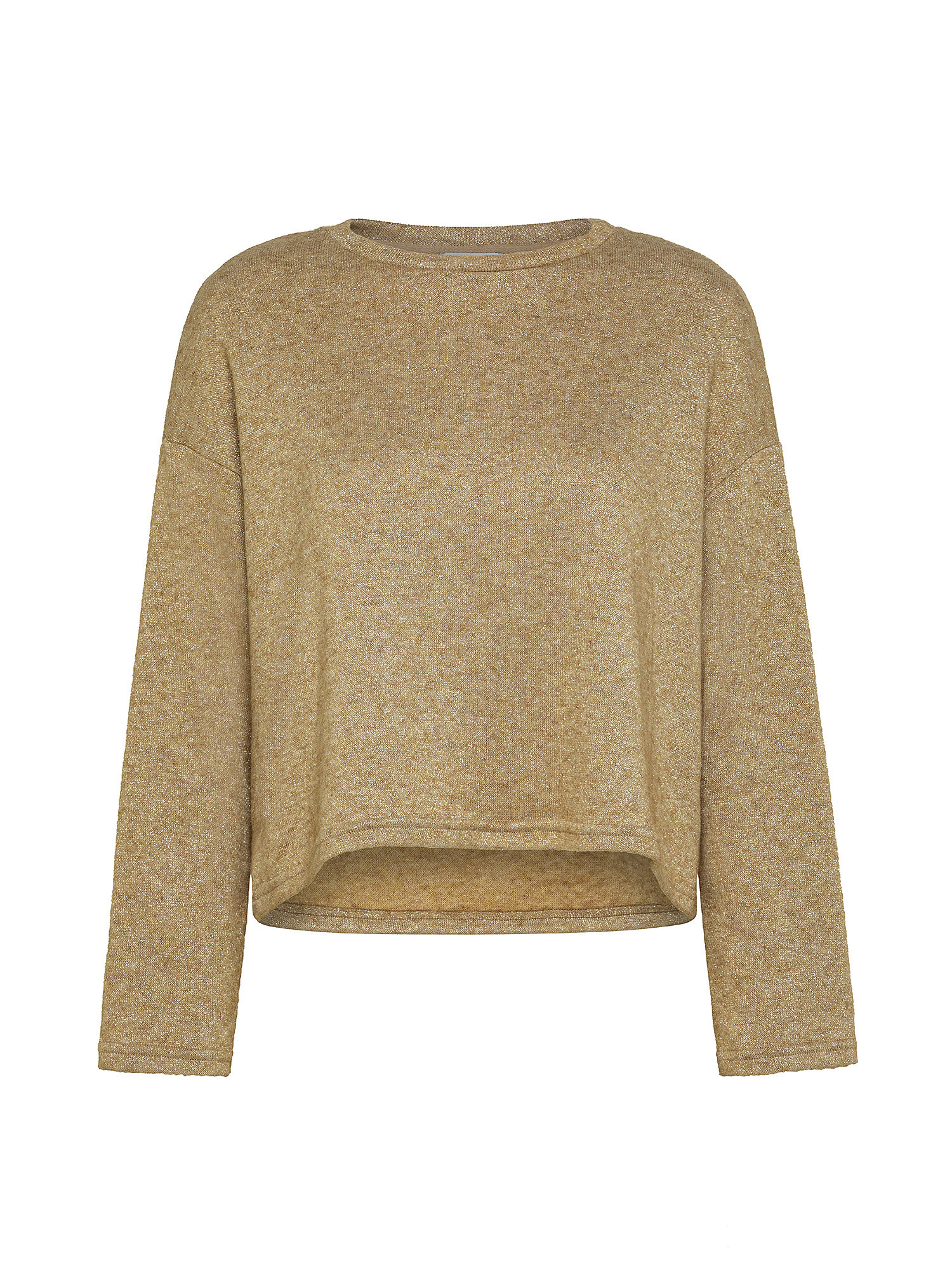 Oversized sweater in lurex fleece, Beige, large image number 0