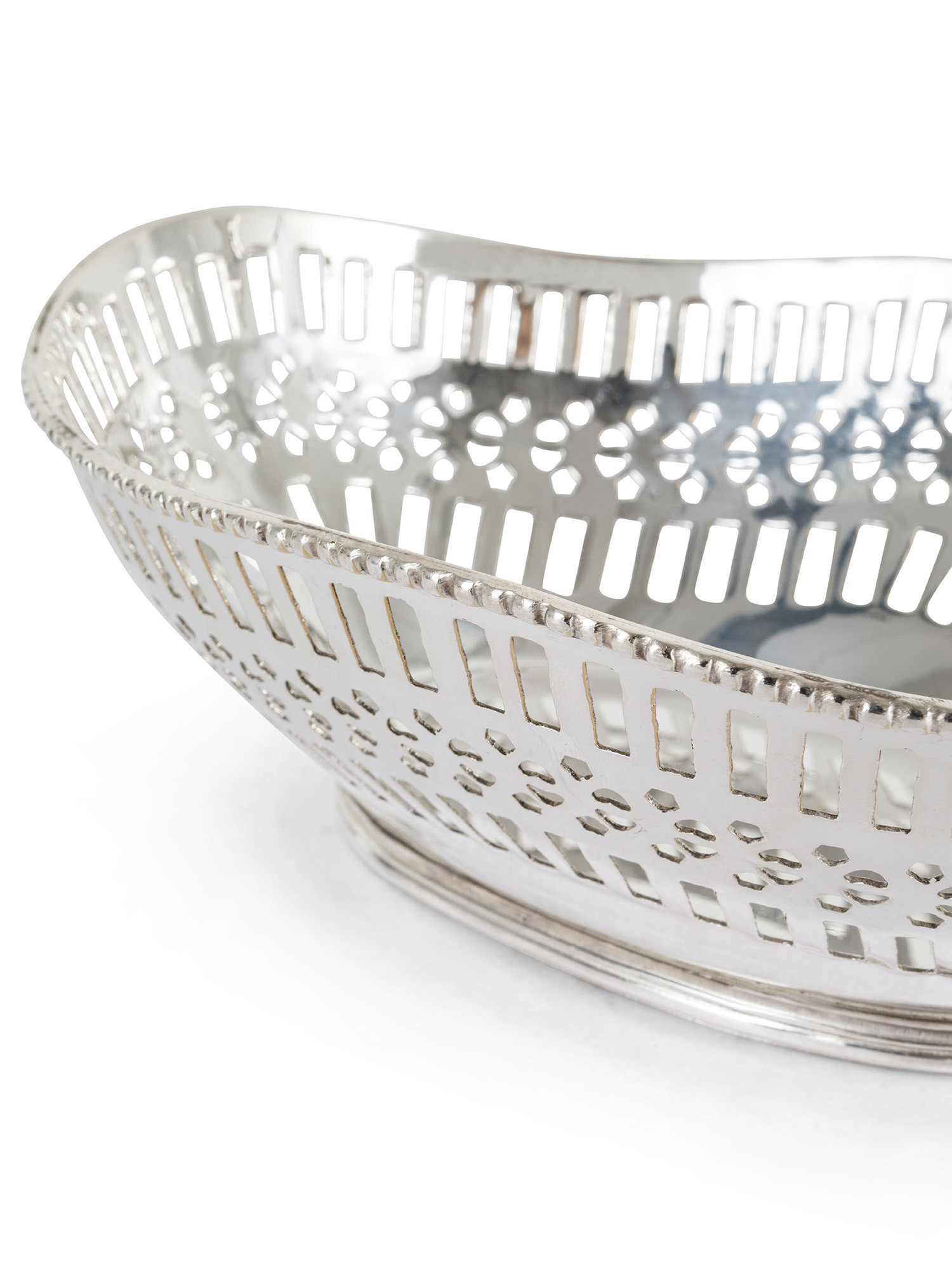 Oval basket in silver plated brass, Silver Grey, large image number 1