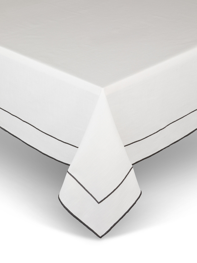 Tovaglia slub di cotone con overlock