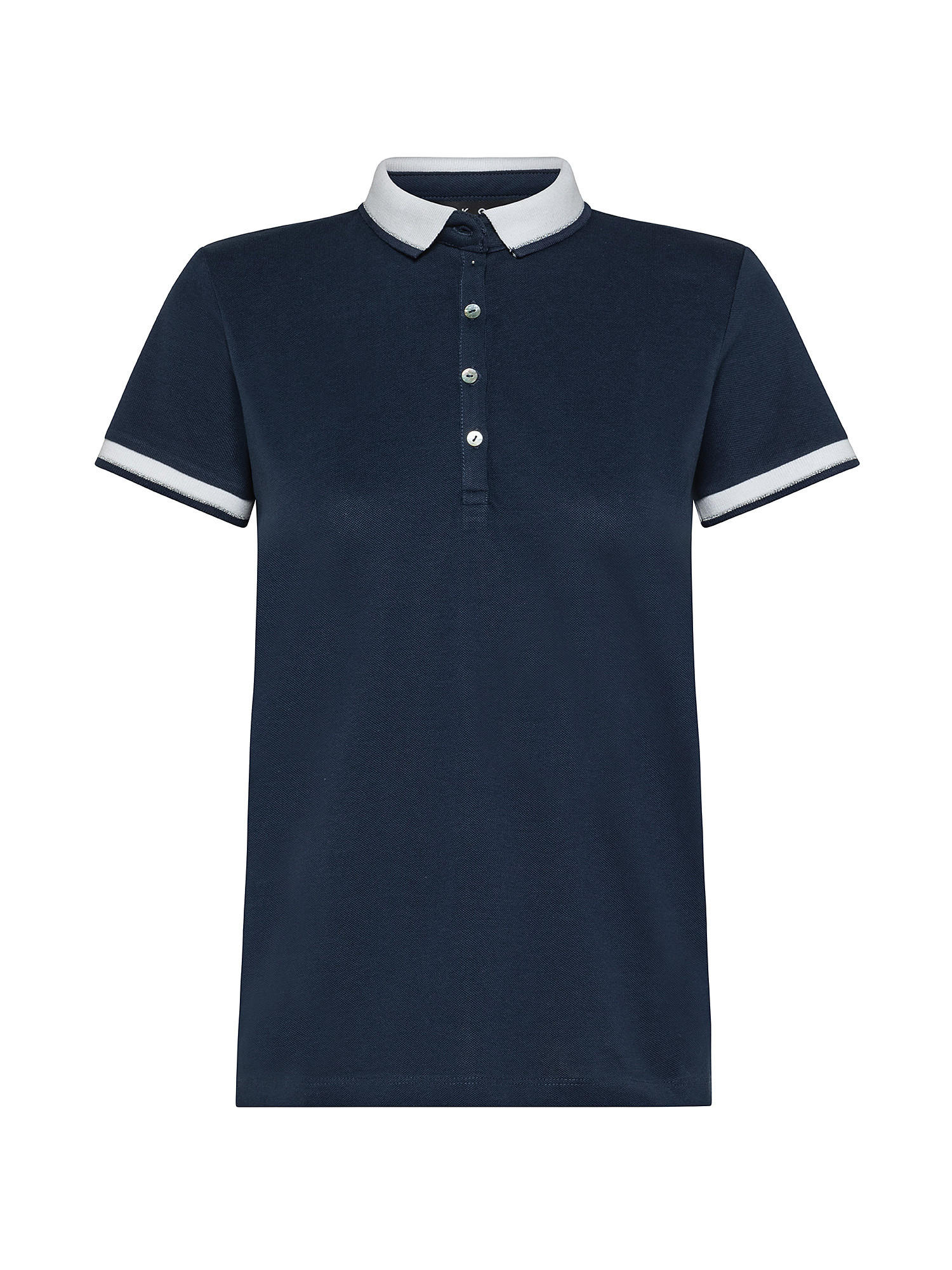 Polo shirt with lurex details, Blue, large image number 0