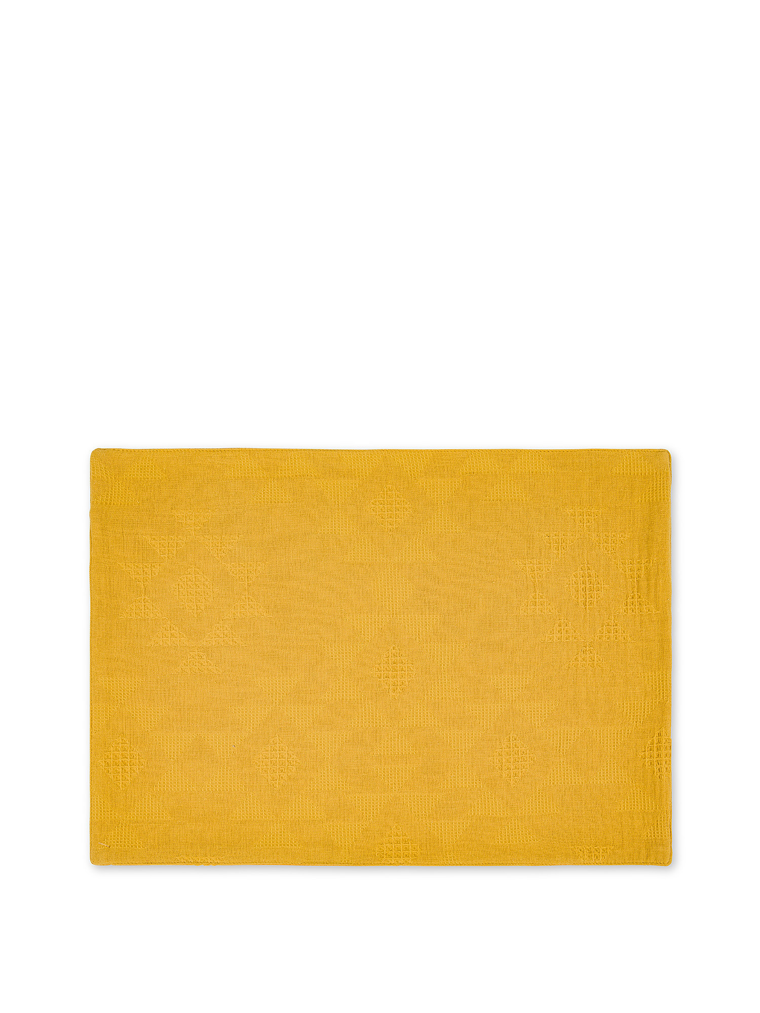 Pure cotton honeycomb placemat, Yellow, large image number 0