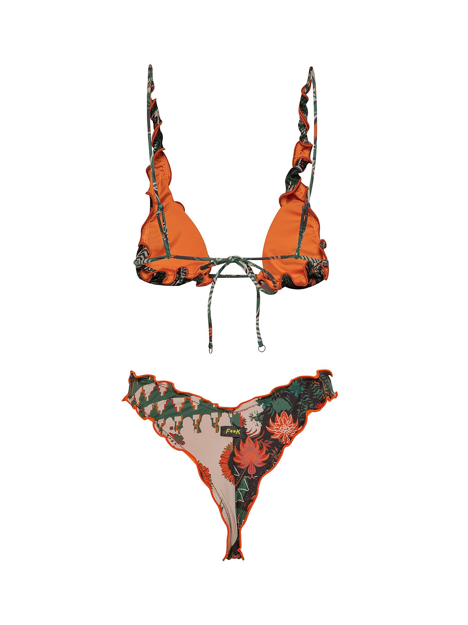 Bikini triangolo alto con slip americano fisso, Multicolor, large image number 1