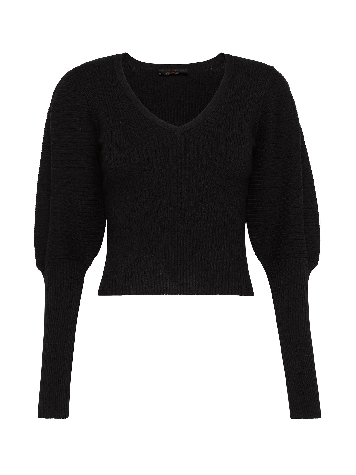 'Garnet' sweater with balloon sleeves, Black, large image number 0
