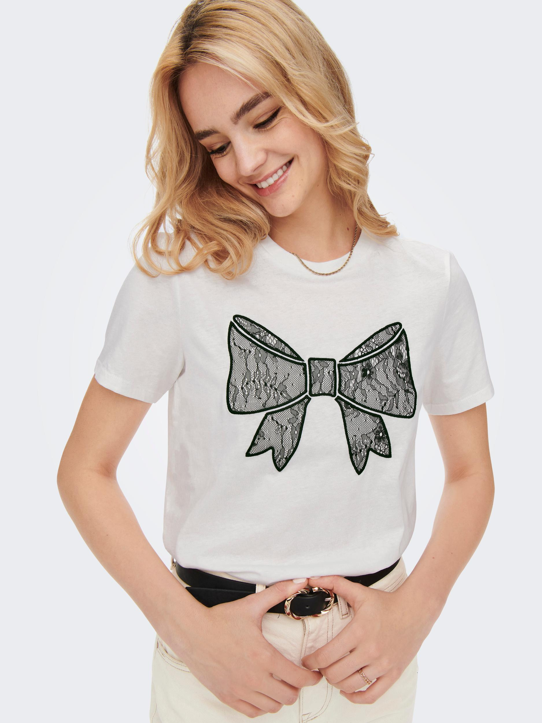 top with bow, White, large image number 3