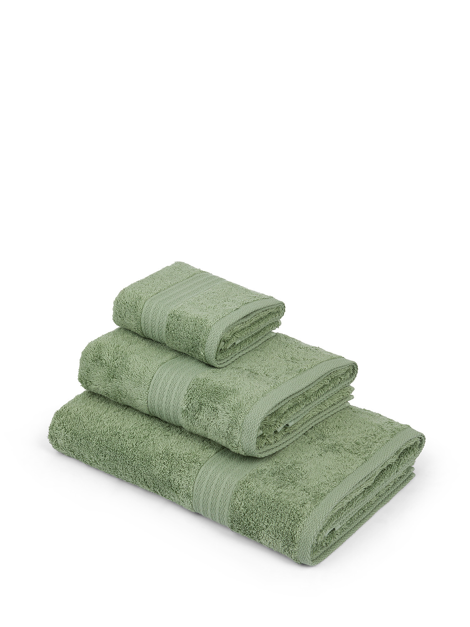 Asciugamano puro cotone tinta unita Zefiro, Verde salvia, large image number 0
