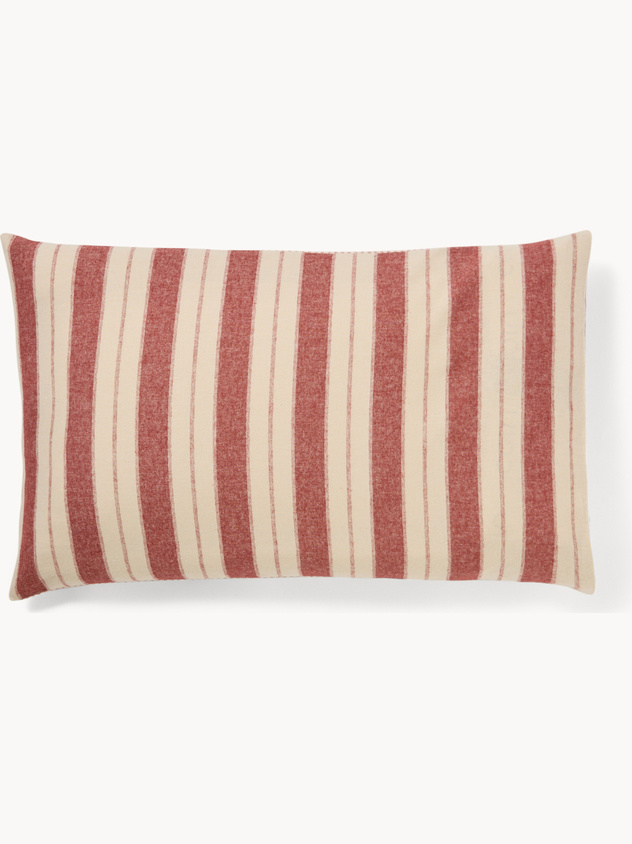 Warm striped cotton pillowcase