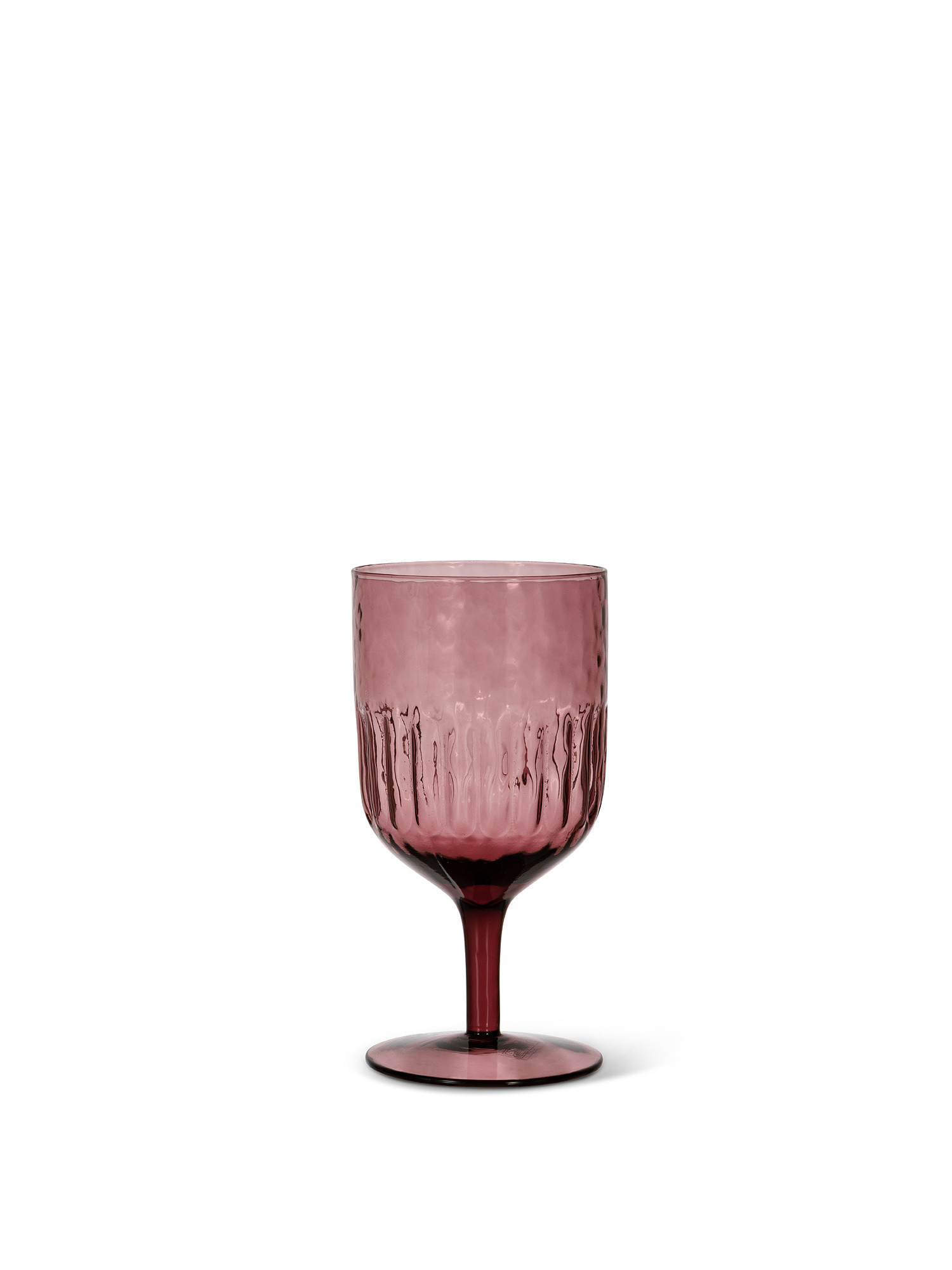 Low colored glass goblet, Dark Pink, large image number 0