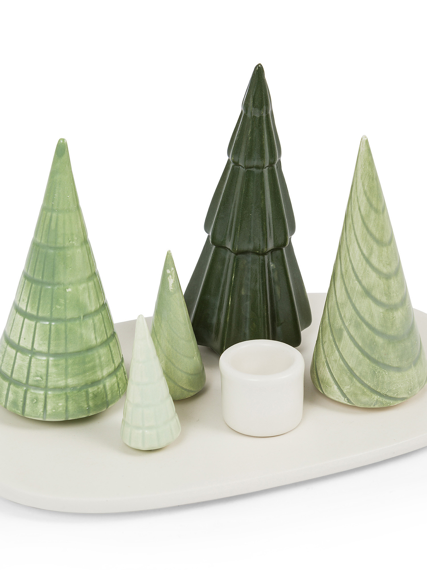 Portacandele in ceramica, Verde, large image number 1