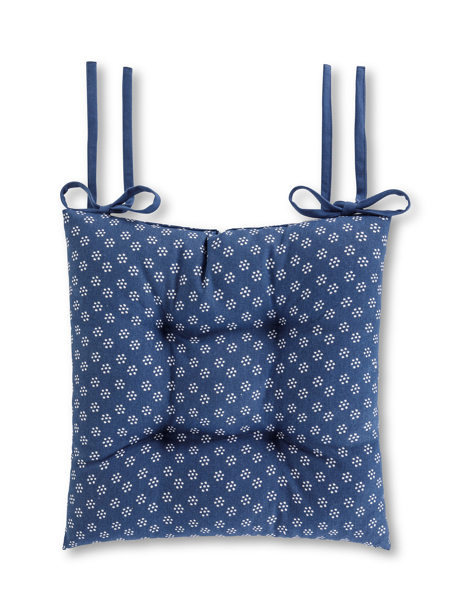 100% cotton chair cushion with dots print, Blue, large image number 0