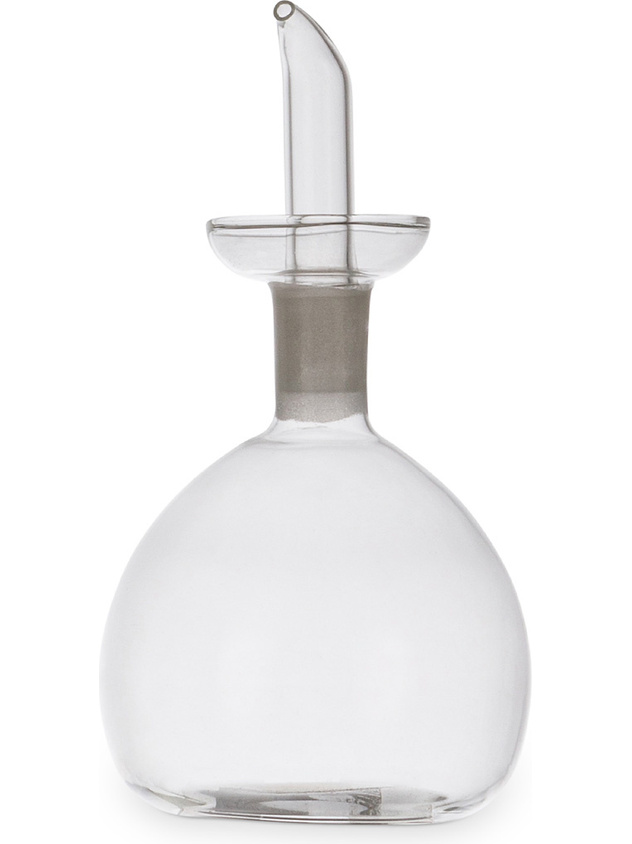 Rounded transparent glass cruet