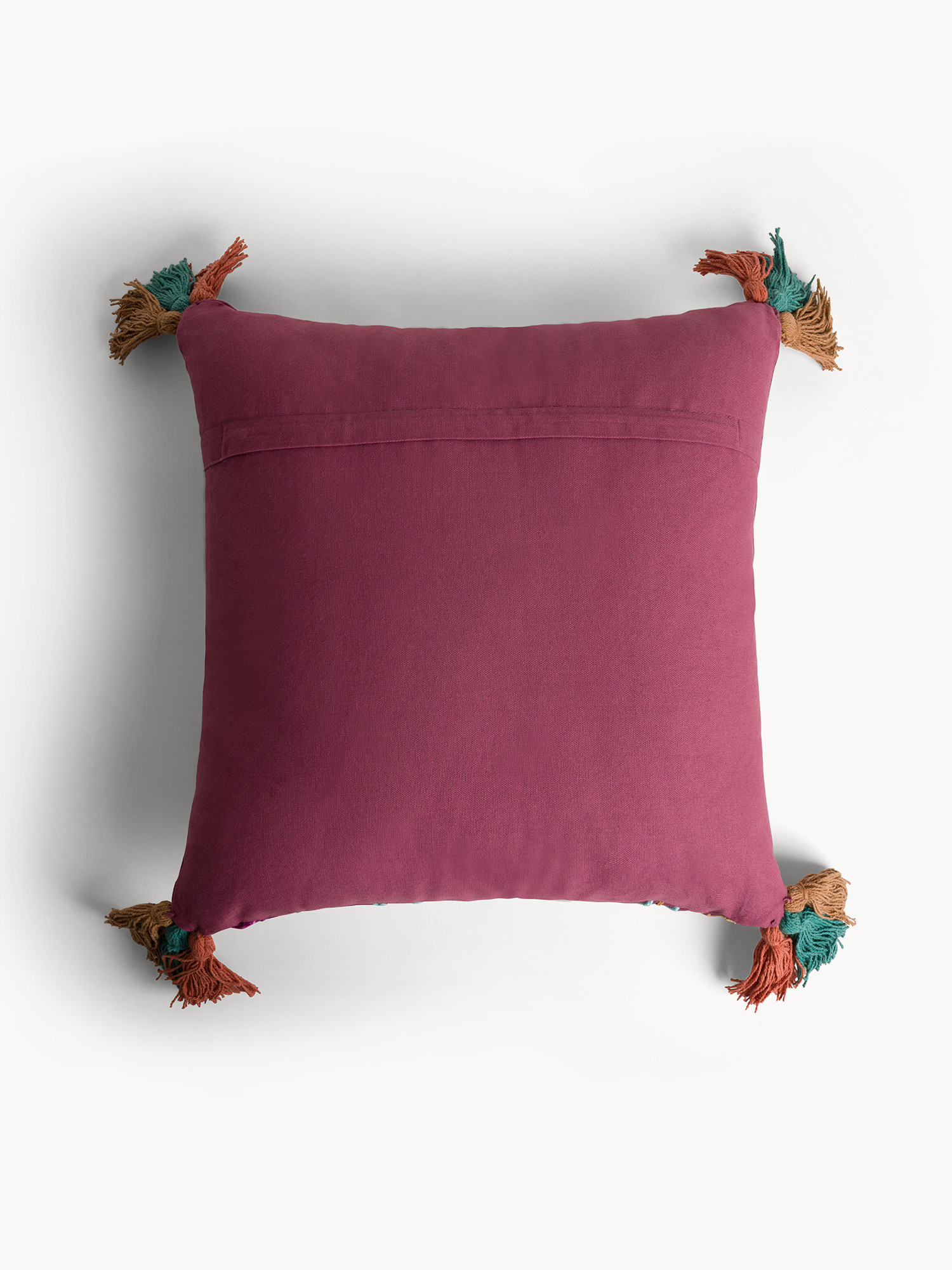 Cuscino in cotone ricamato a mano 45x45cm, Multicolor, large image number 1