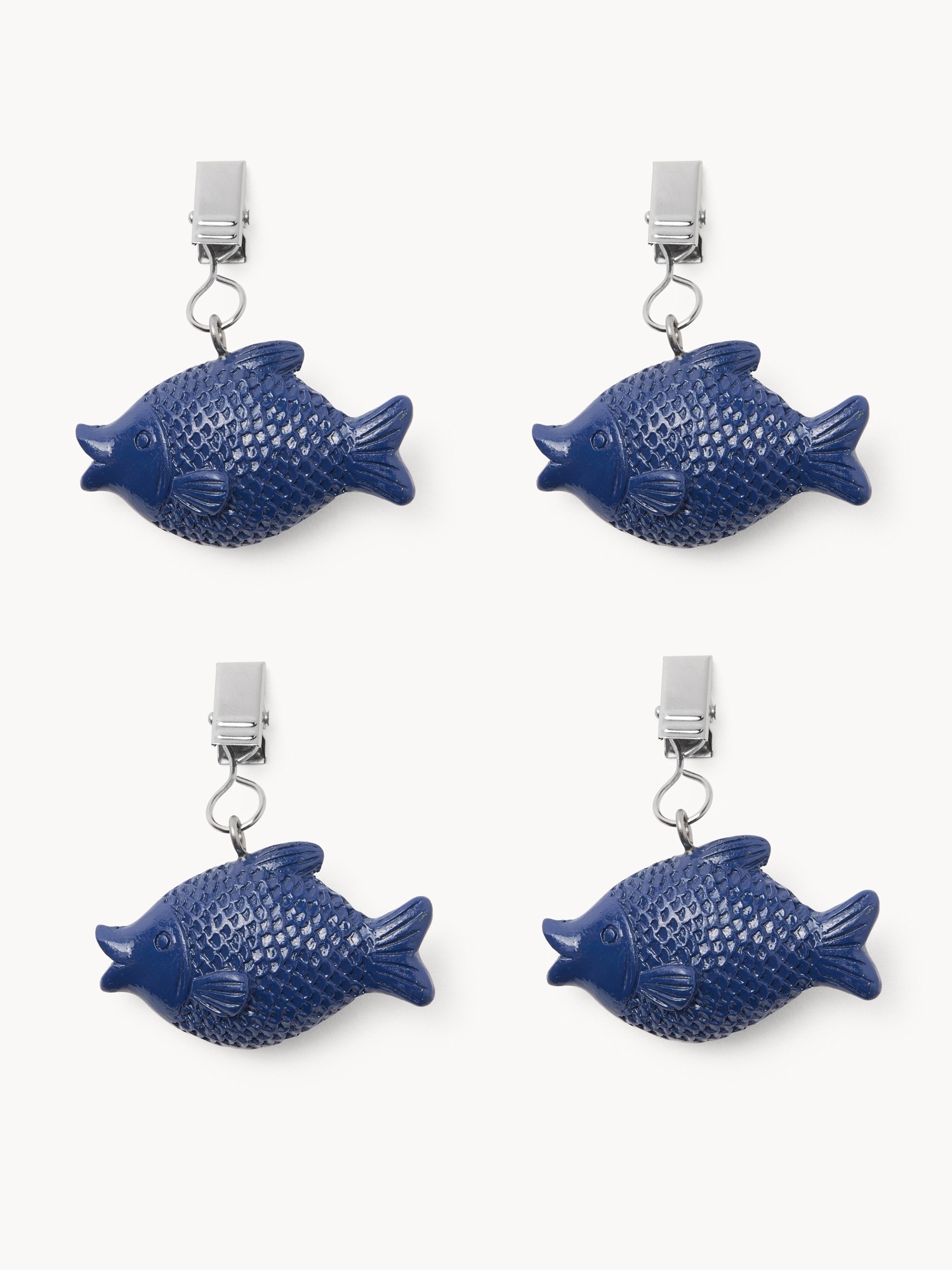 Set of 4 Fish-Shaped Tablecloth Clips - Introductory Price, Blue, large image number 0