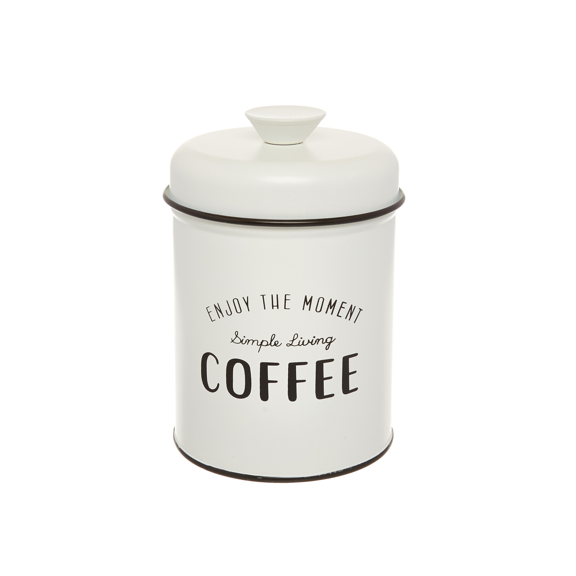 Enamelled iron Coffee tin, White, large image number 0