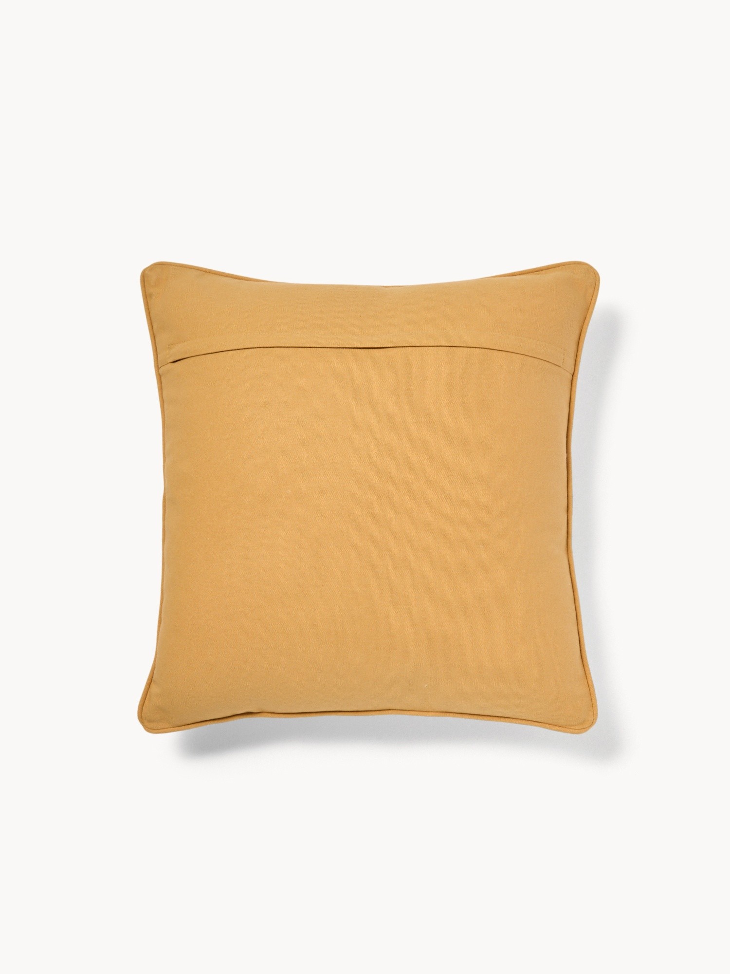 Cotton slub pillow with flower embroidery, 45x45cm - Discounted Price, Beige, large image number 1