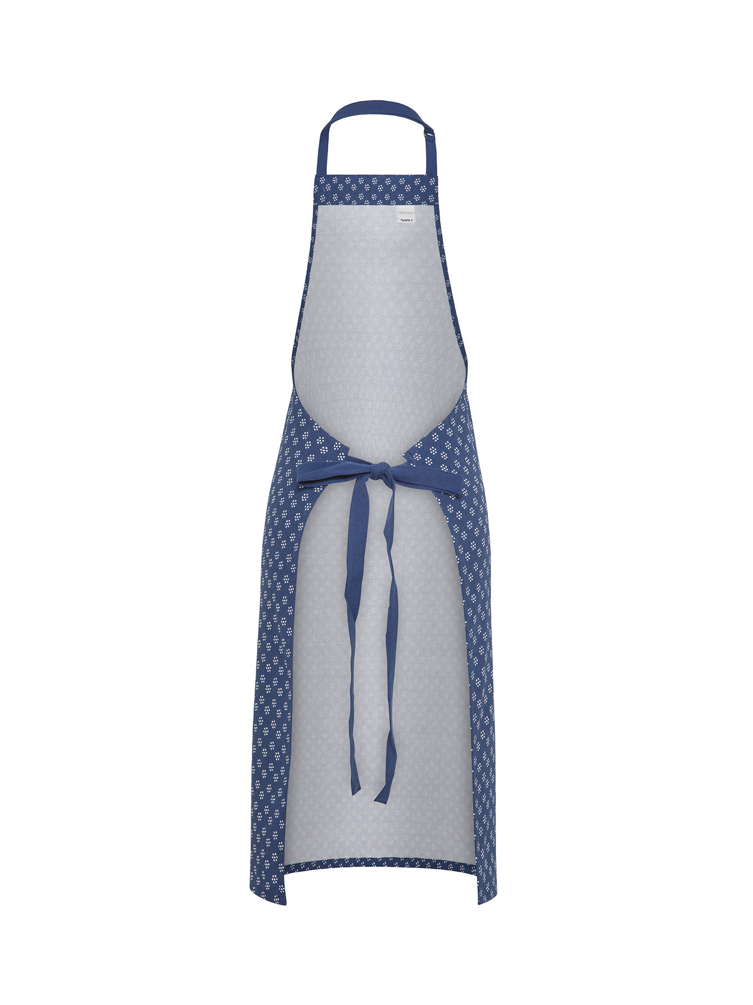 100% cotton kitchen apron with dots print, Blue, large image number 1