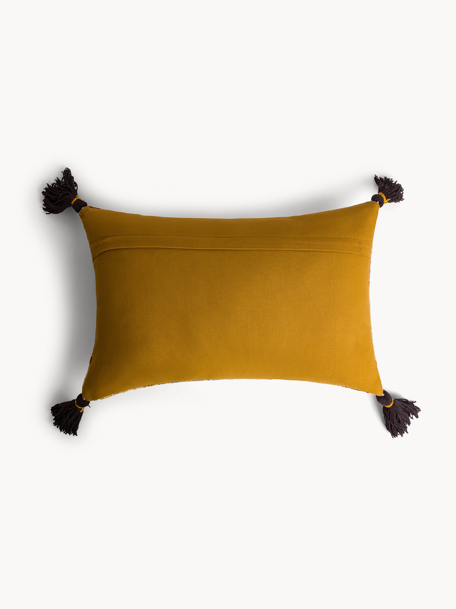 Leaf-shaped velvet cushion, Ocra Yellow, large image number 1
