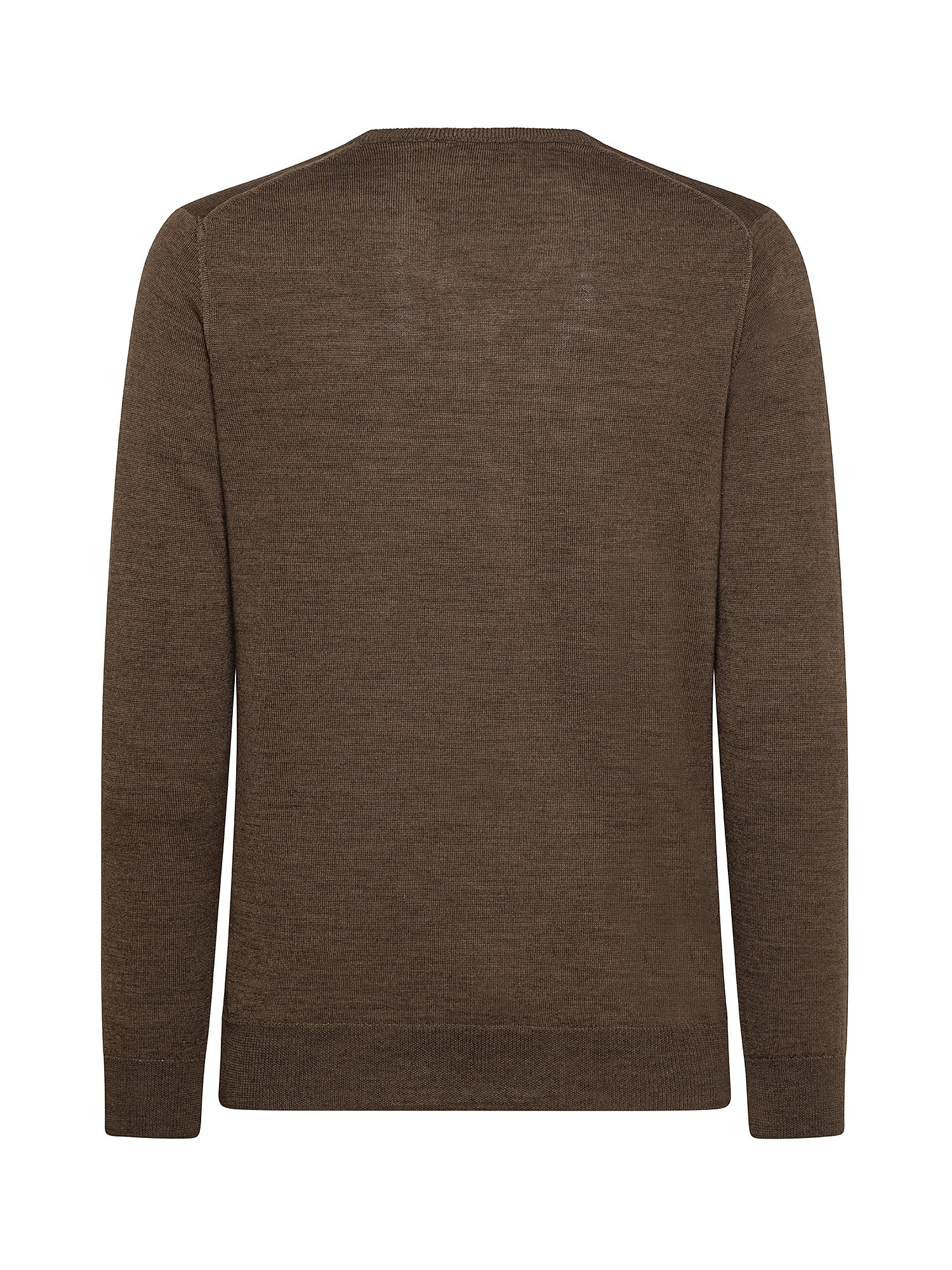 Merino Blend V-neck sweater - Machine washable, Hazelnut Brown, large image number 1