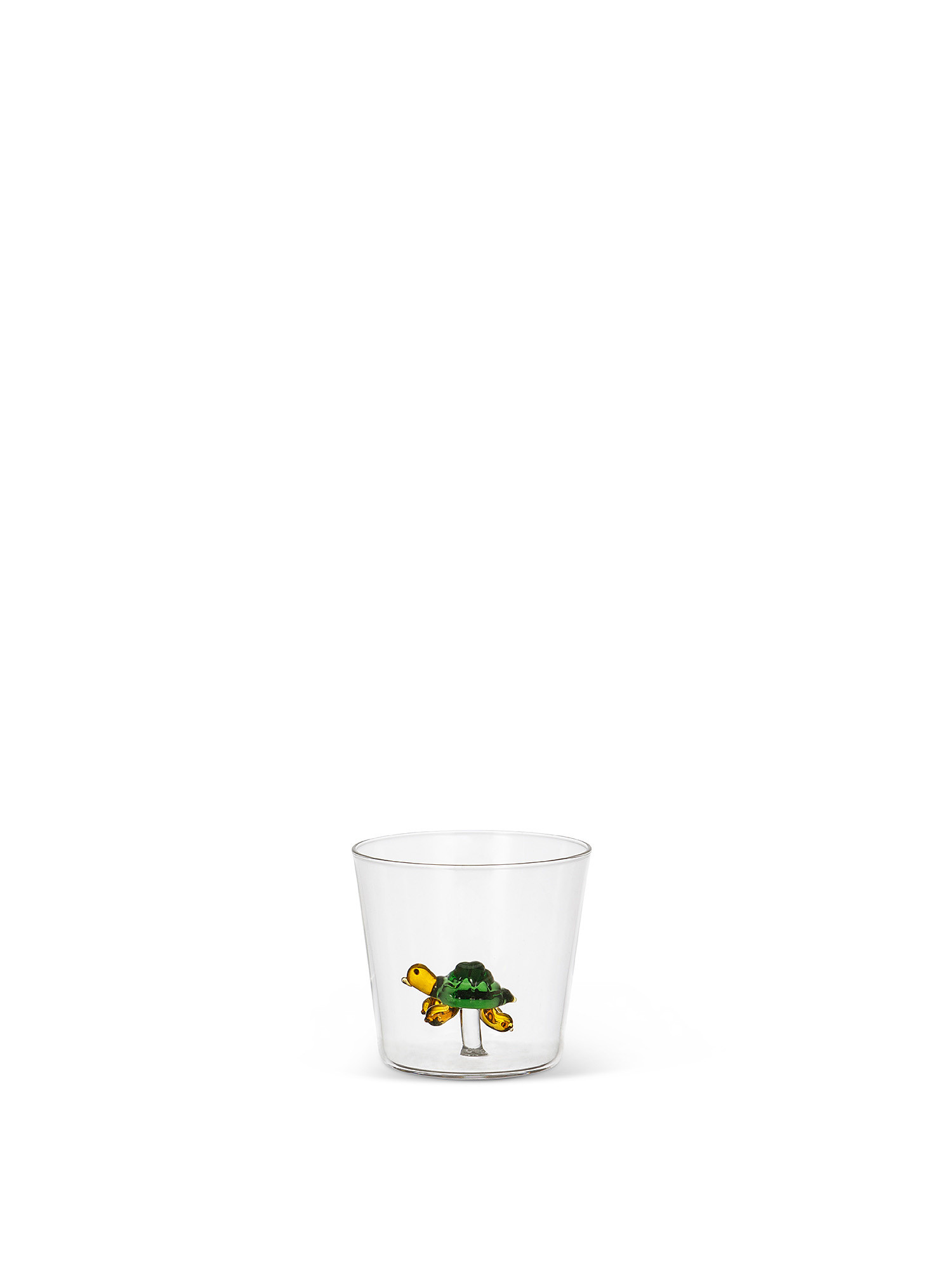 Bicchiere vetro dettaglio tartaruga, Trasparente, large image number 0