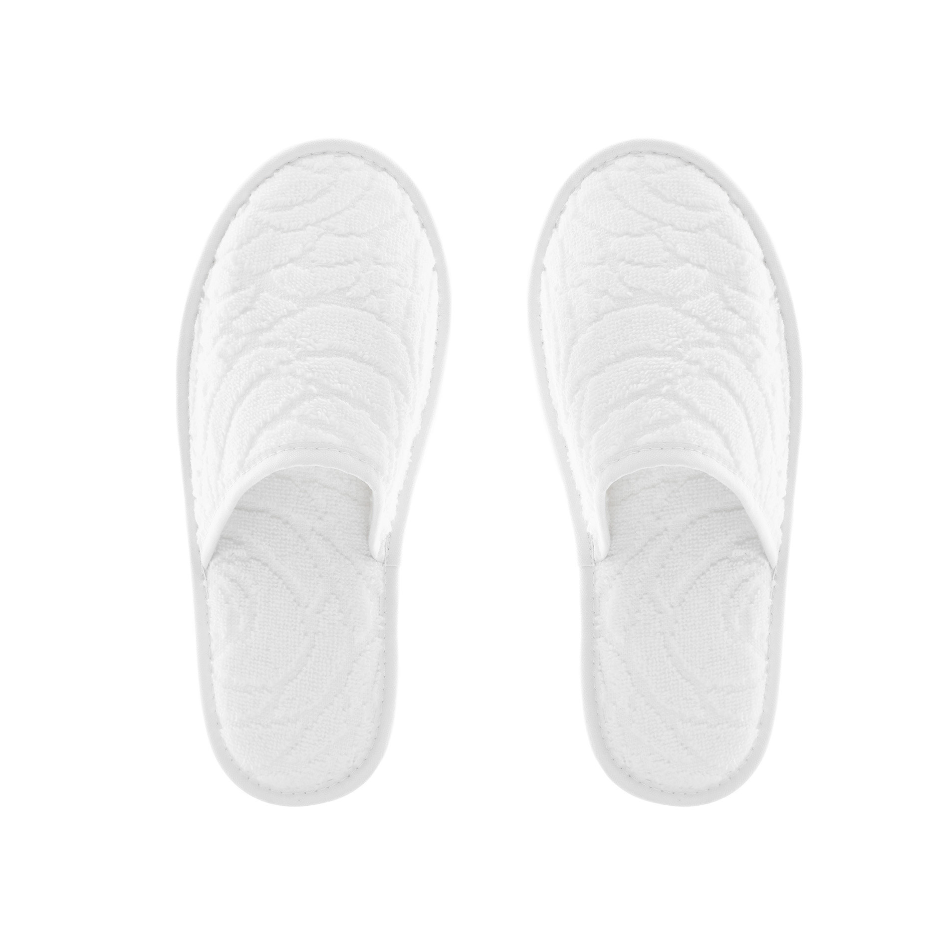 Portofino 100% cotton terry slippers with English roses, White, large image number 0
