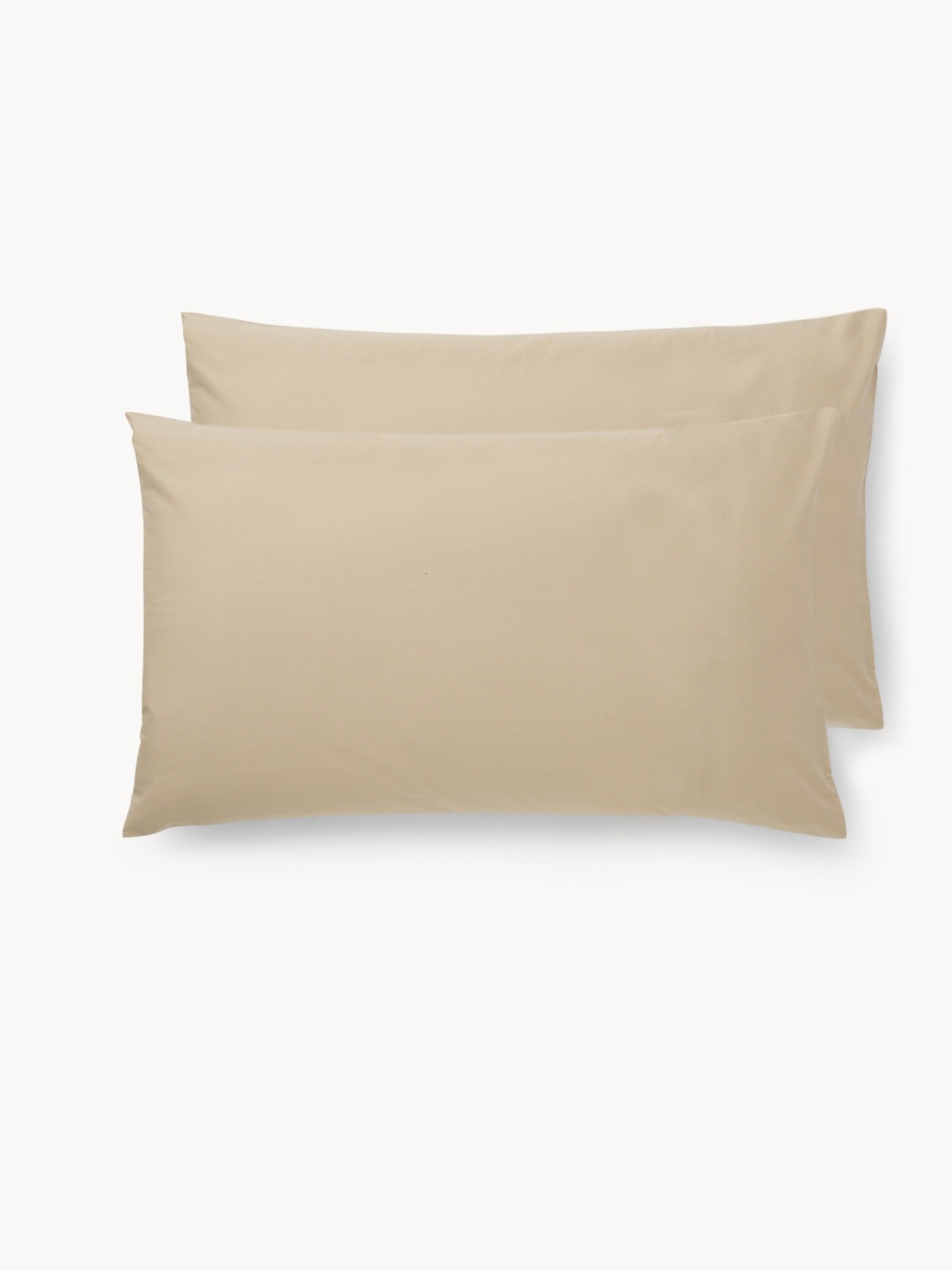 Solid Cotton Percale Duvet Cover Set - Discounted Price, Beige, large image number 0