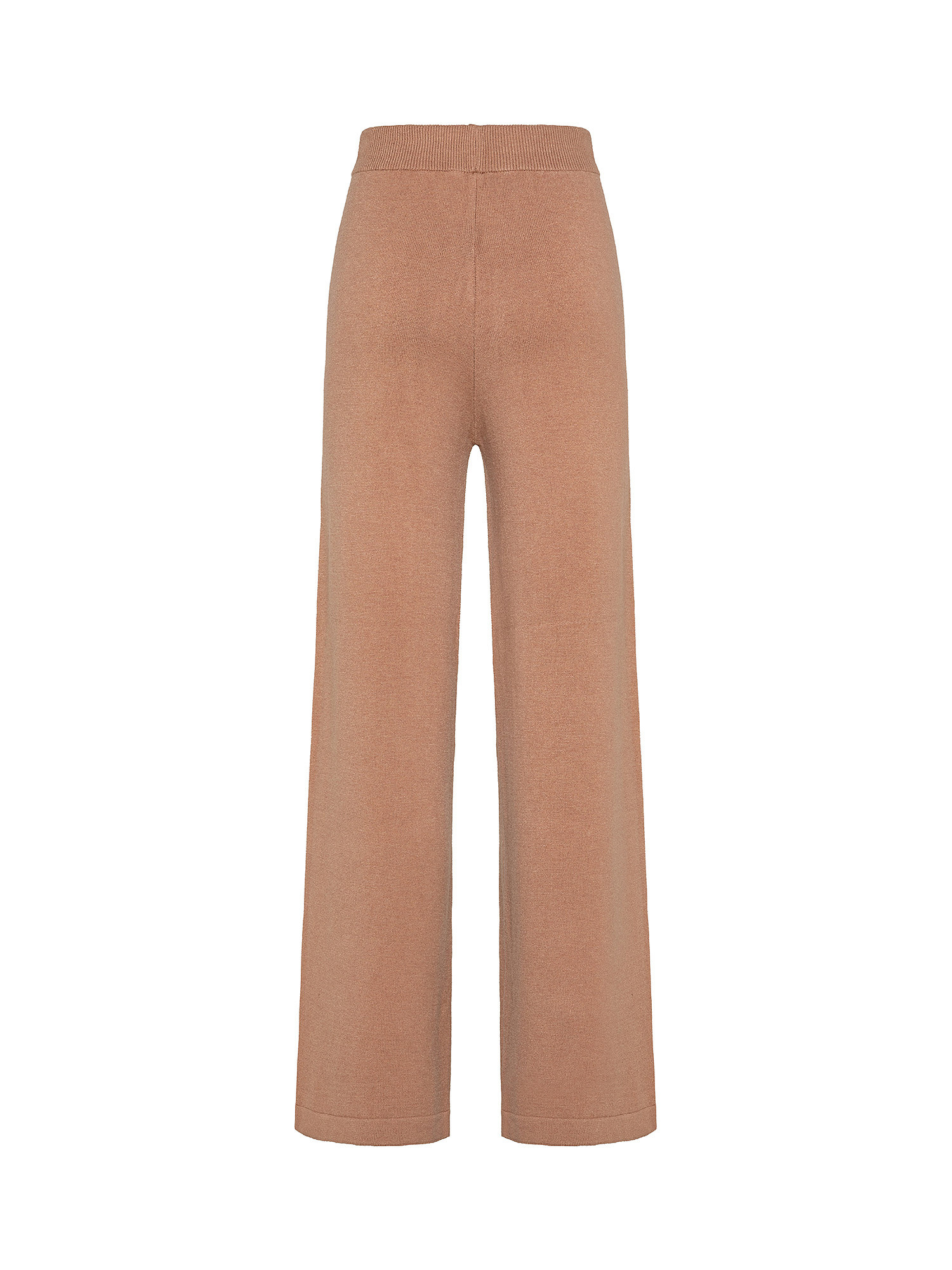 Wide leg knitted trousers, Camel, large image number 1