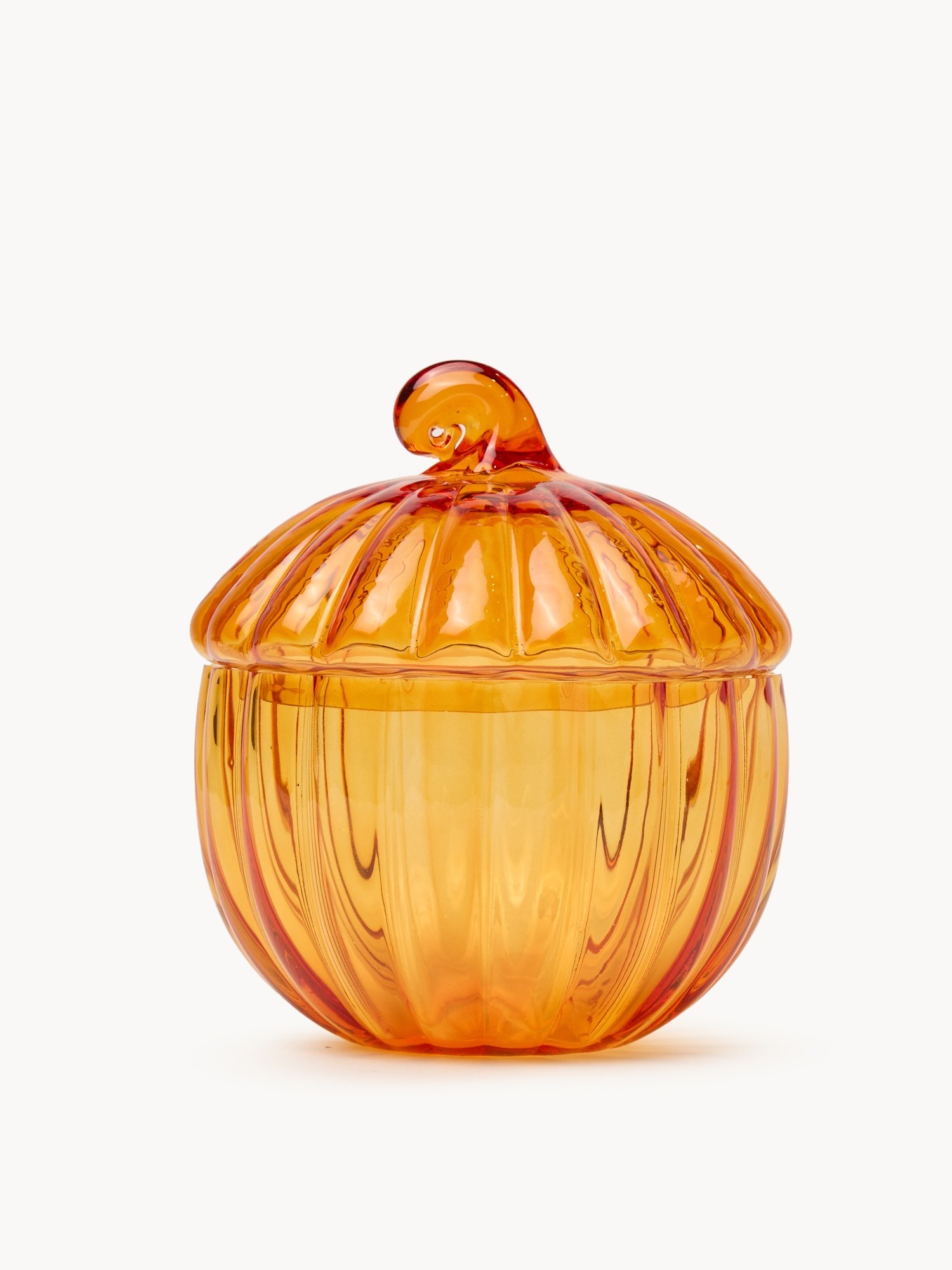 Contenitore in vetro a forma di zucca, Arancione, large image number 0