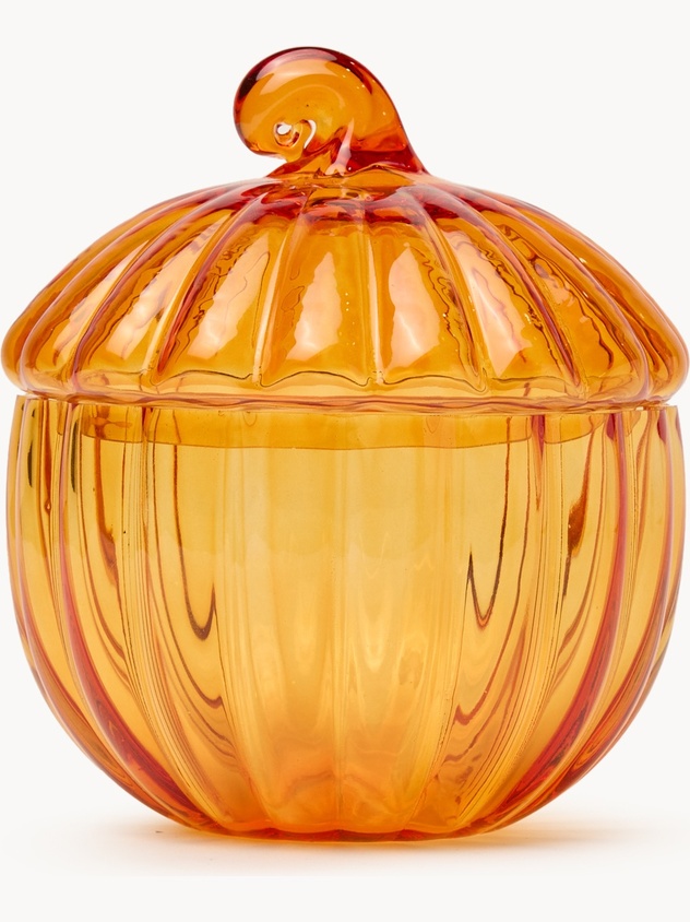 Contenitore in vetro a forma di zucca