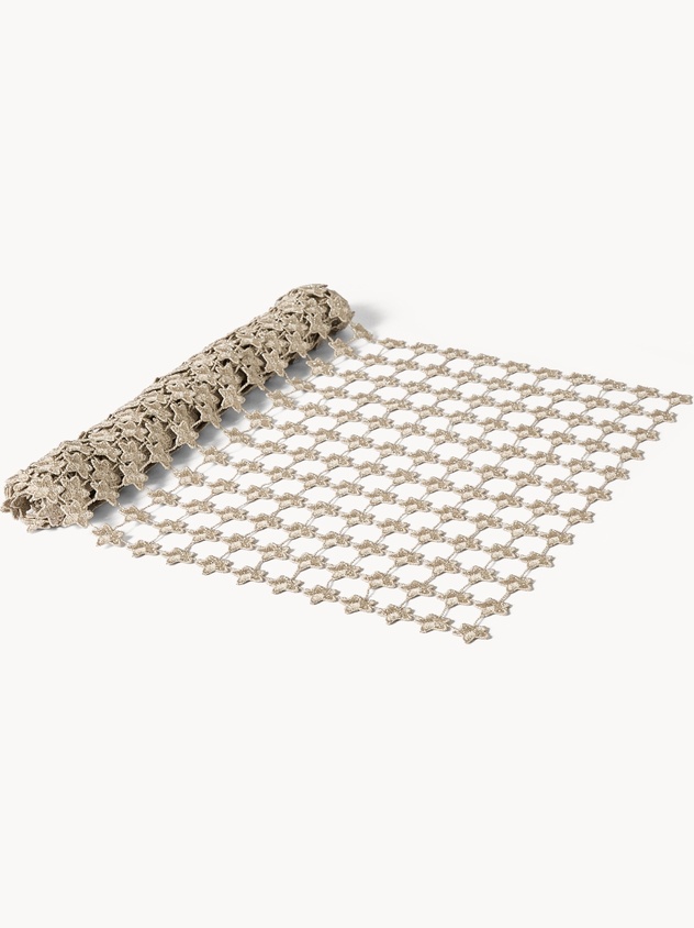 Runner traforato in lurex argento