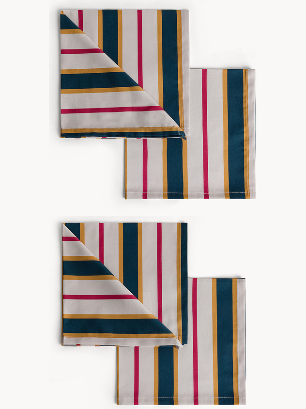 Set 4 tovaglioli in twill di cotone a righe