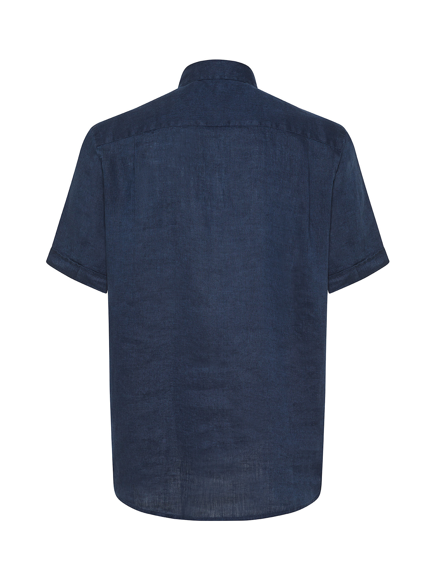 Luca D'Altieri - Camicia regular fit in puro lino, Blu, large image number 1