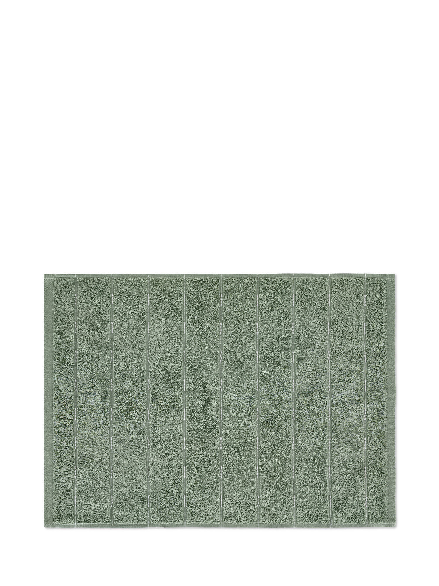 Yarn-dyed pure cotton towel with stitching effect, Green, large image number 1