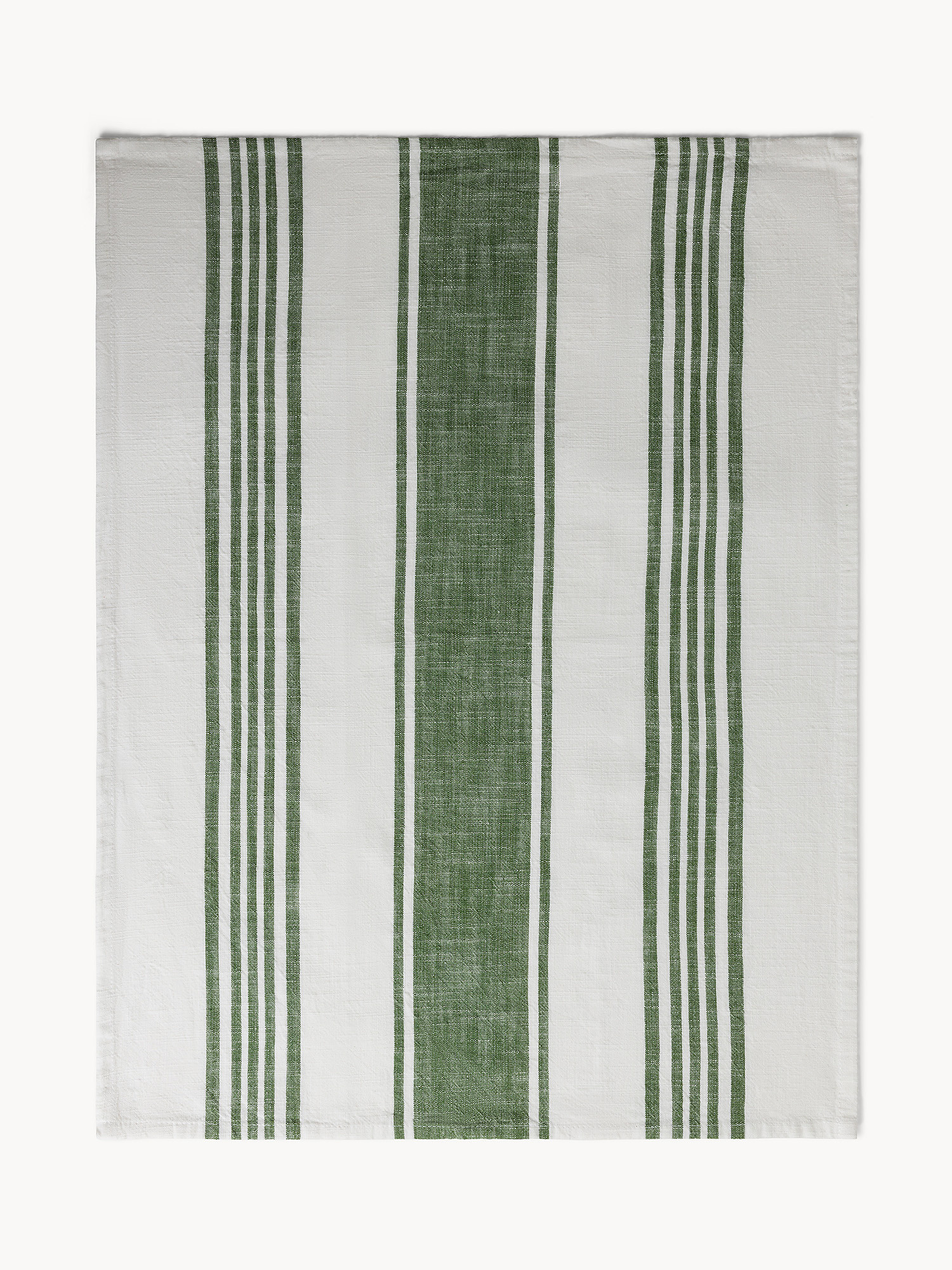 Set of 3 pure cotton yarn-dyed tea towels, White, large image number 1