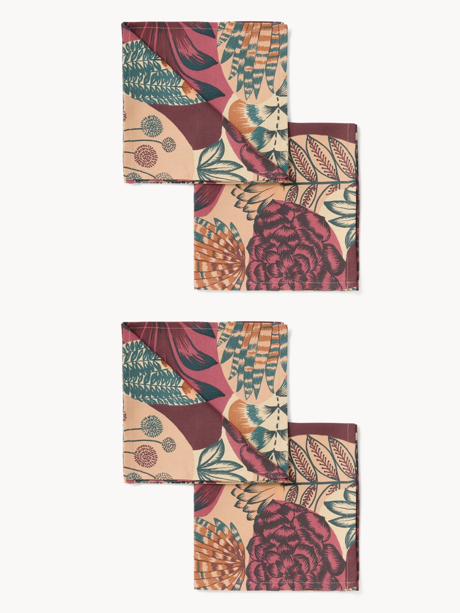 Set di 4 tovaglioli in panama di cotone con stampa cactus - Prezzo di lancio, Multicolor, large image number 0