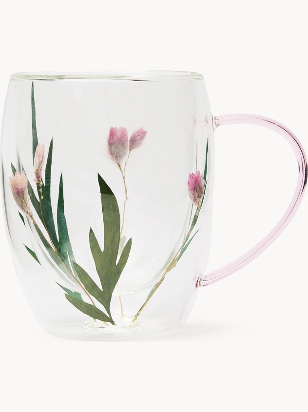 Double-Walled Mug with Flowers
